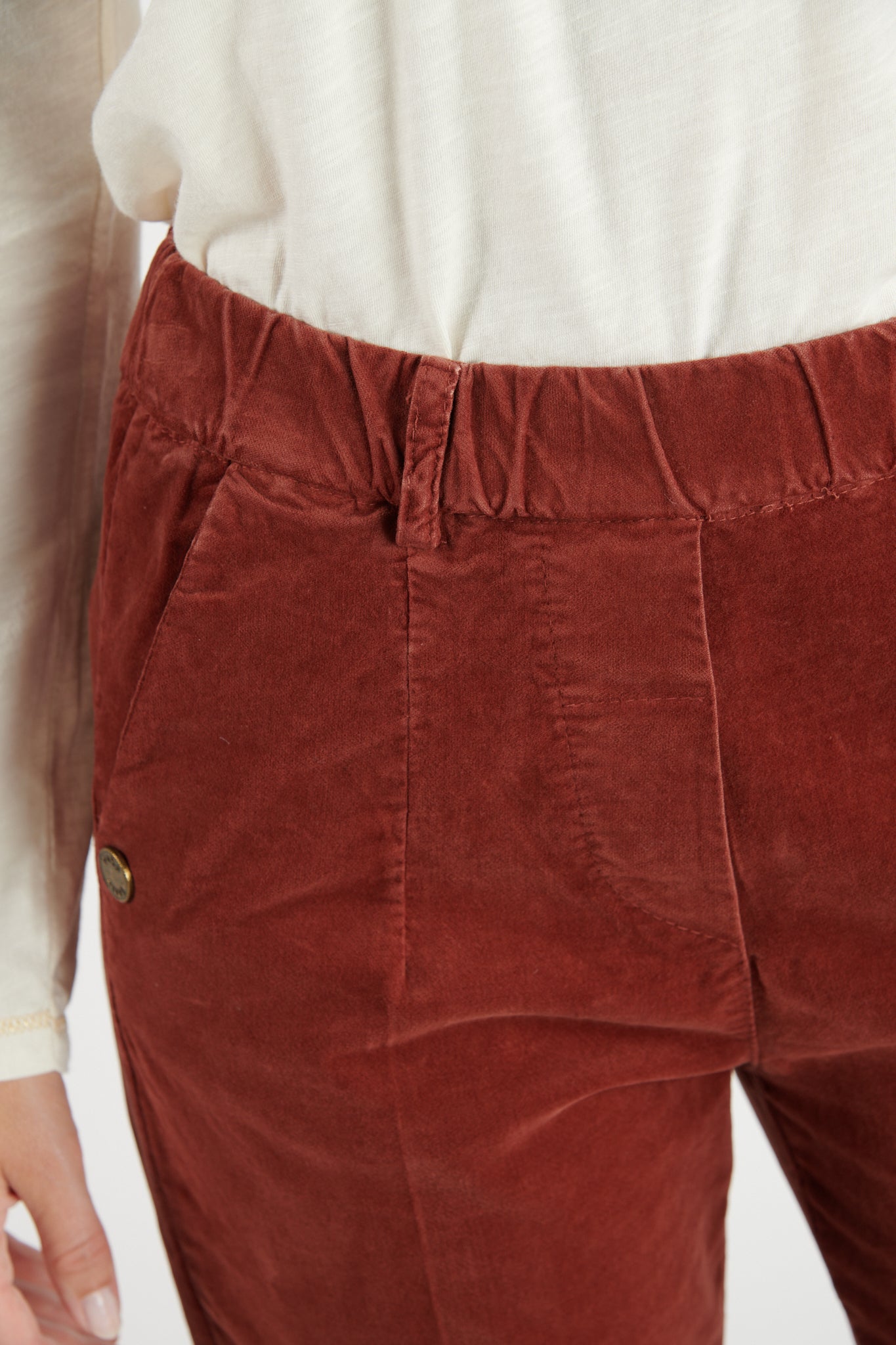 CHINO 7/8ÈME VELOURS DENNY PAPRIKA