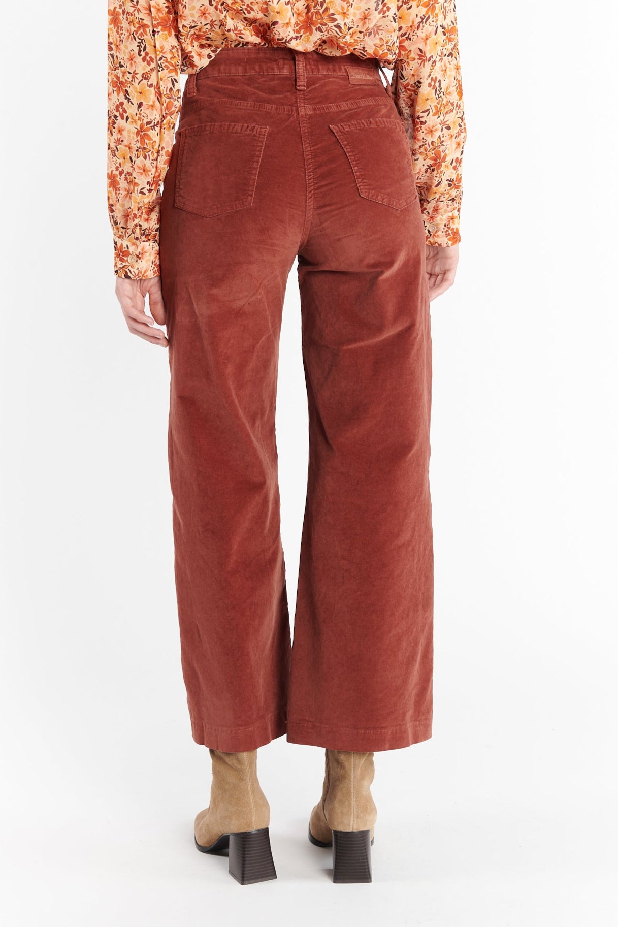 PANTALON ÉVASÉ 7/8 VELOURS DIONYS PAPRIKA