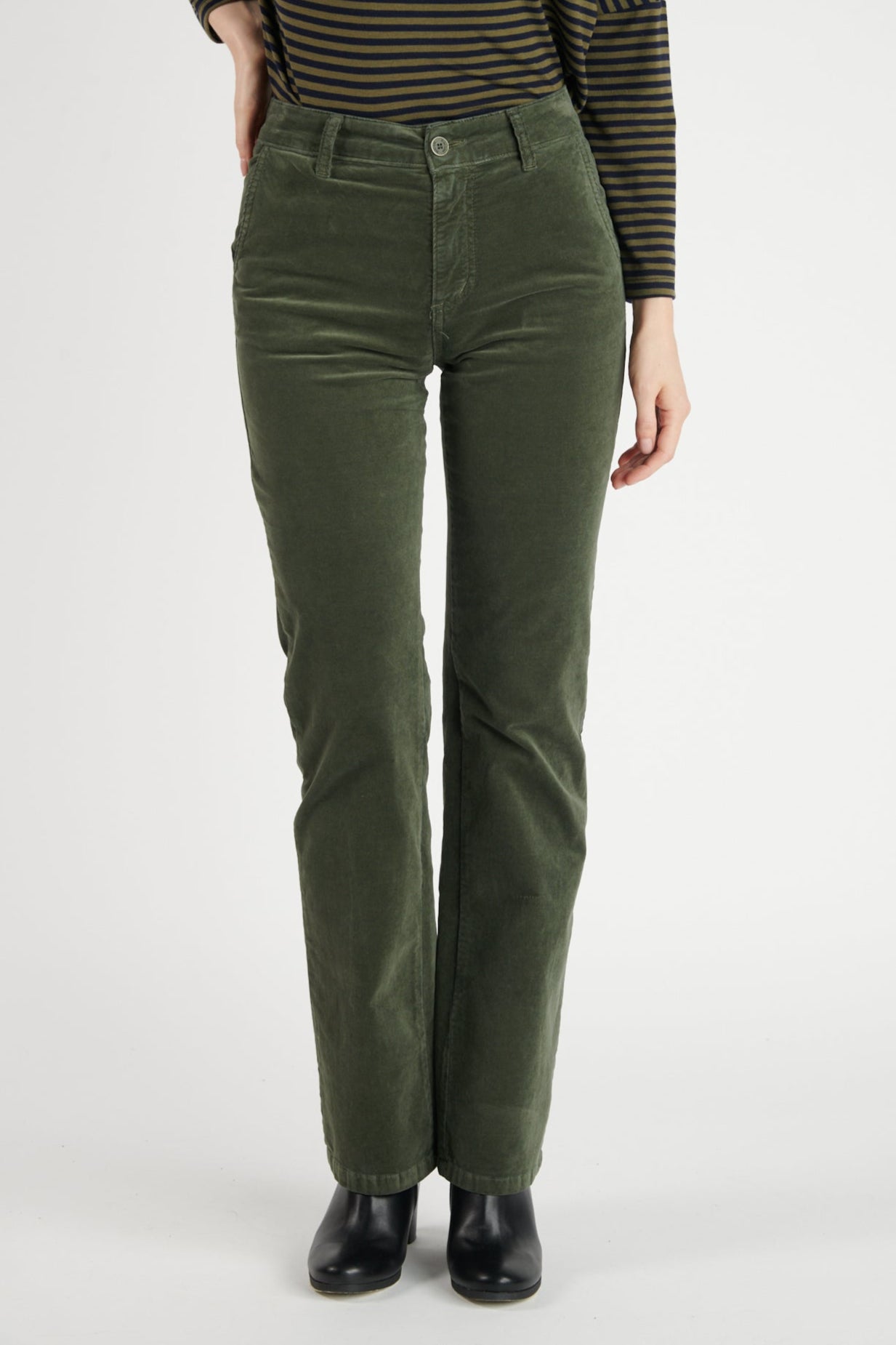 PANTALON FLARE VELOURS DELSON KAKI