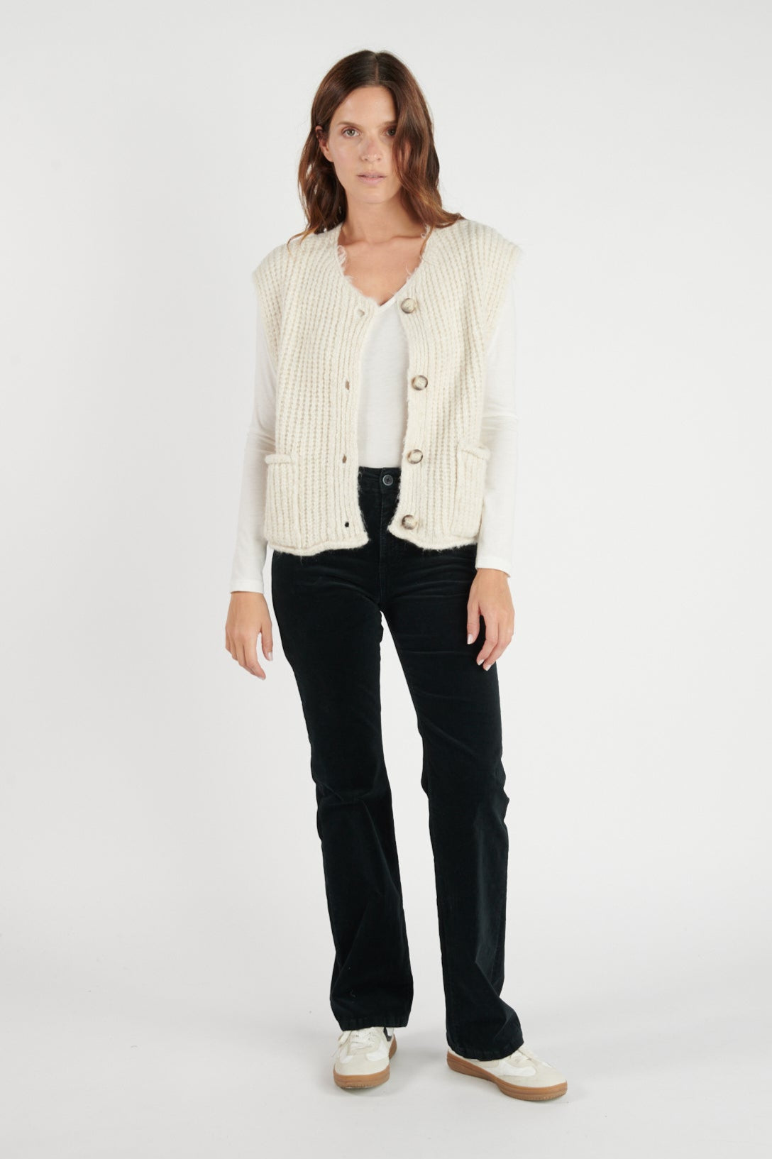 PANTALON FLARE VELOURS DELSON NOIR