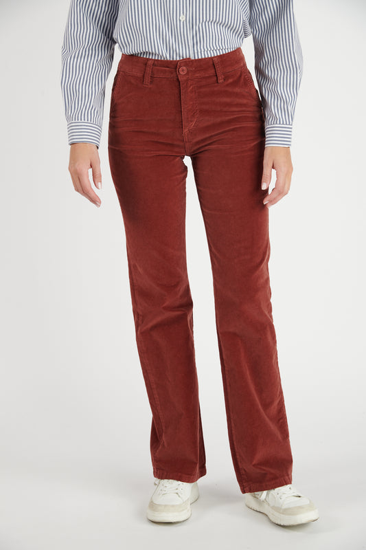 PANTALON FLARE VELOURS DELSON PAPRIKA