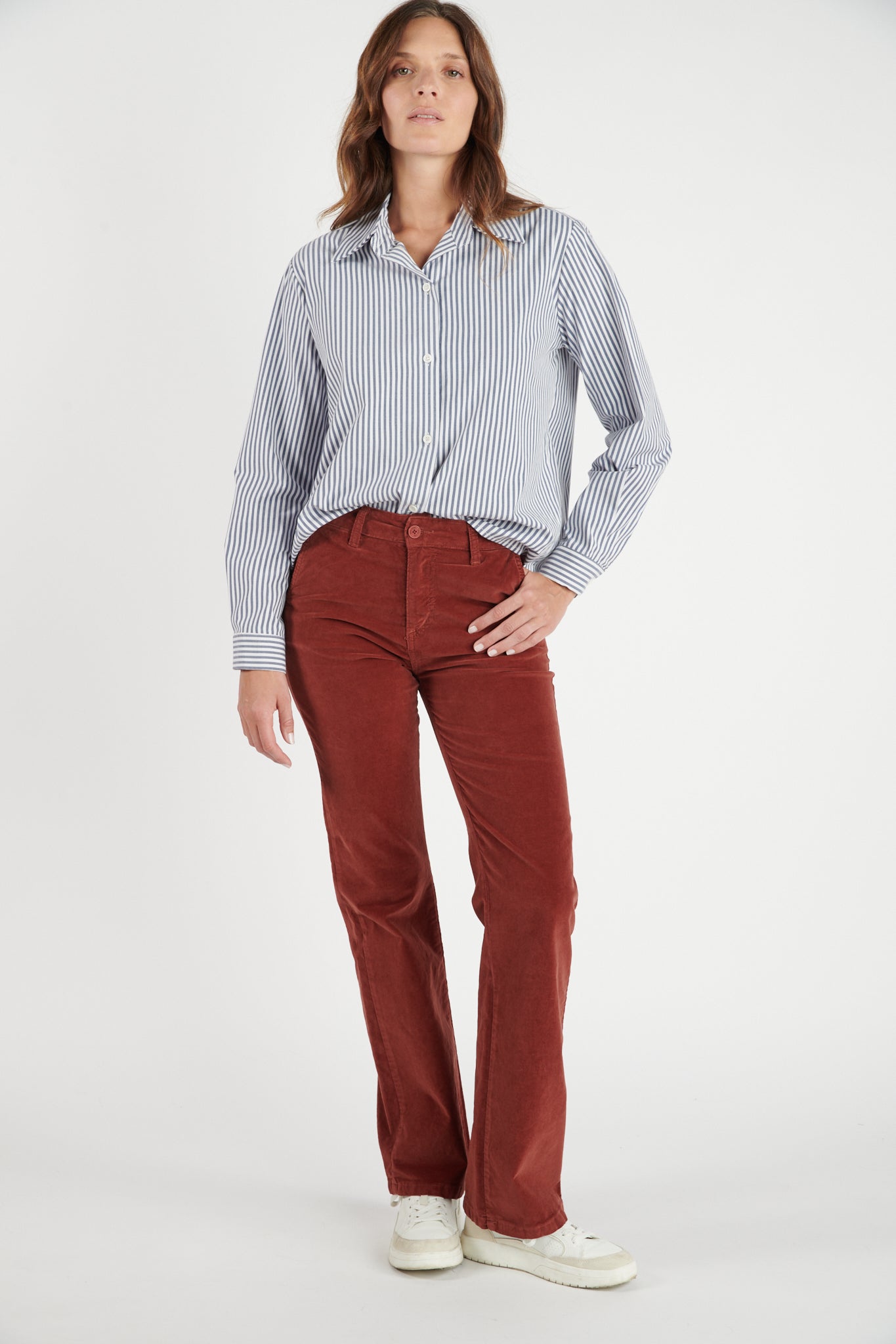 PANTALON FLARE VELOURS DELSON PAPRIKA