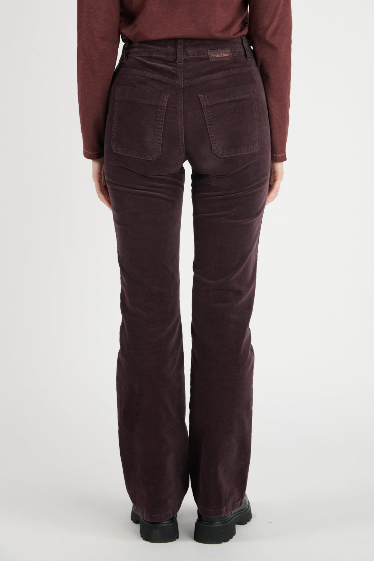 PANTALON FLARE VELOURS DELSON PRUNE