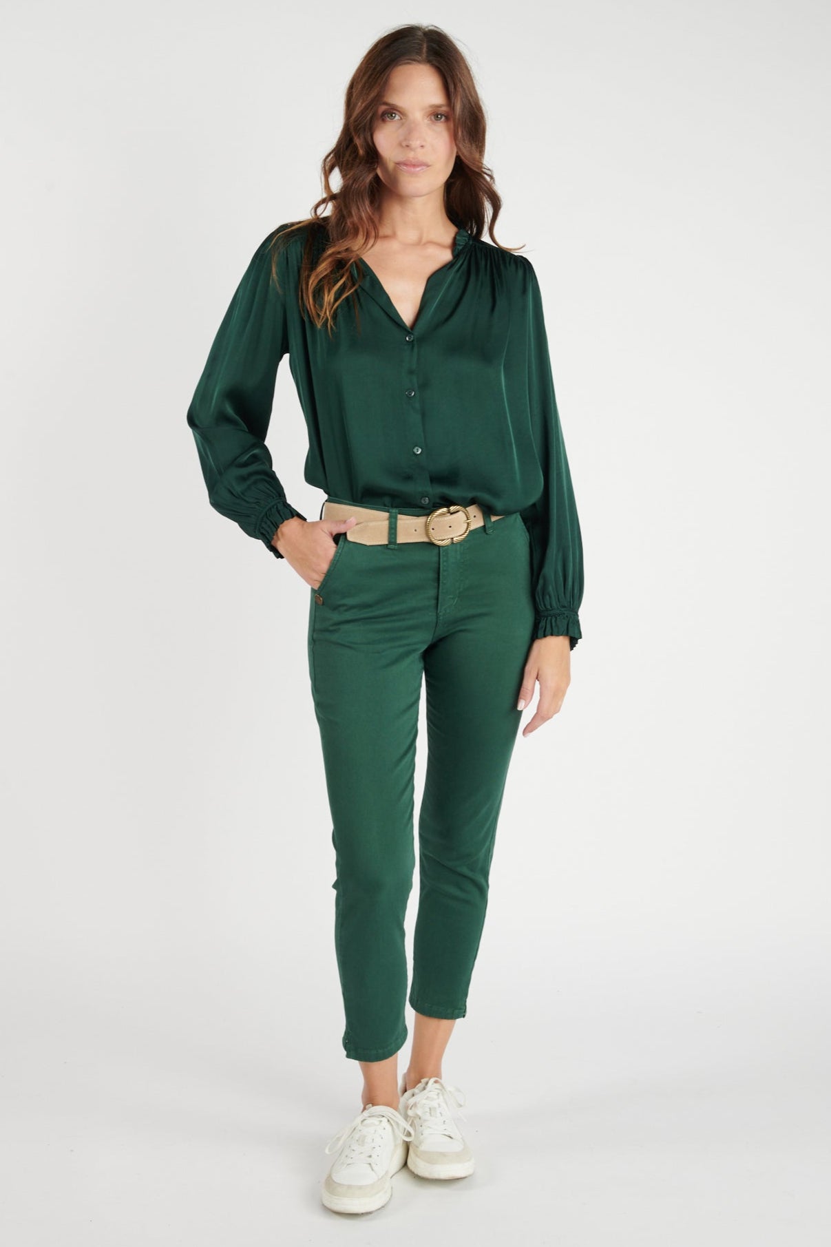 CHINO BASIQUE GARY VERT PIN