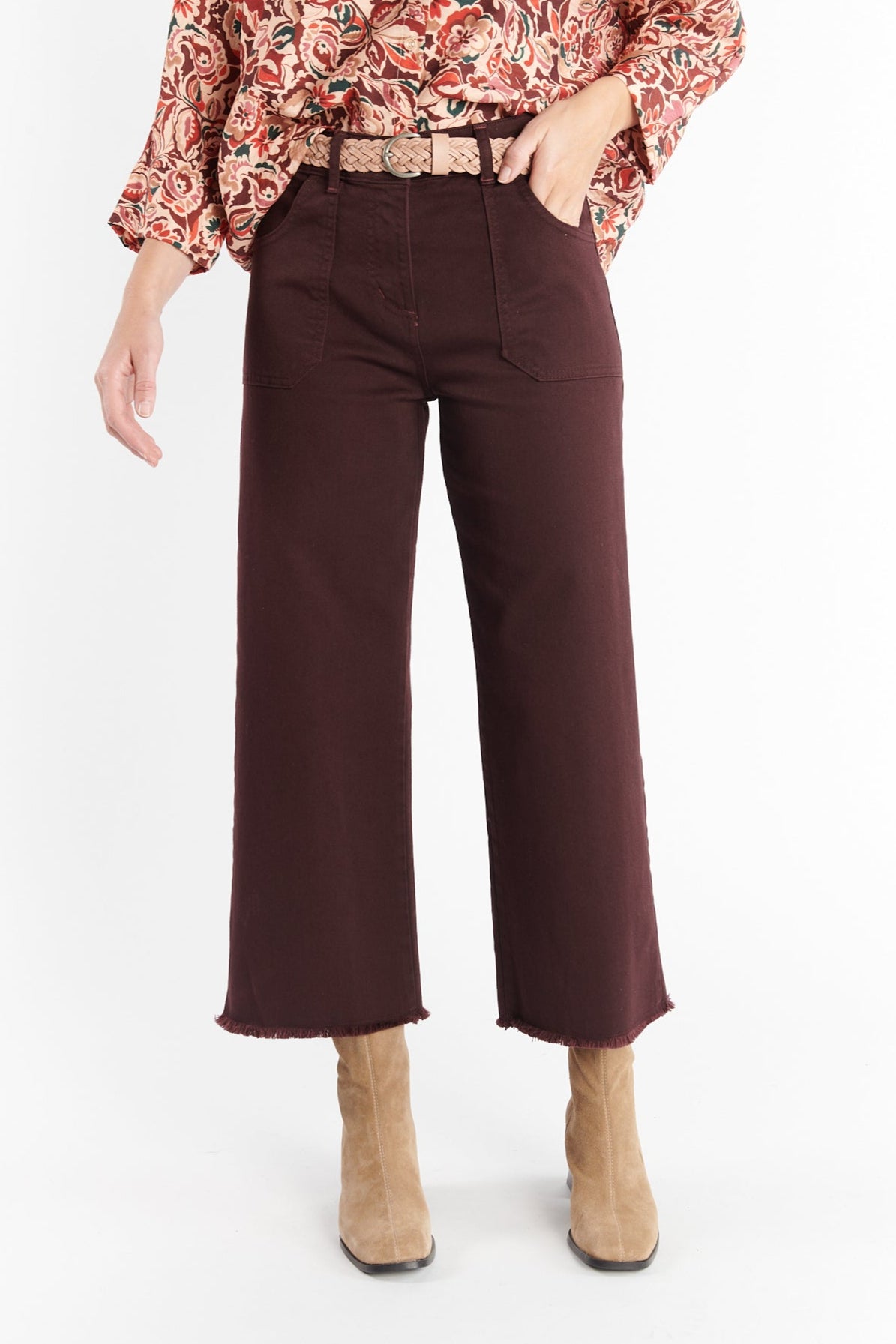 PANTALON ÉVASÉ 7/8 DILAN PRUNE