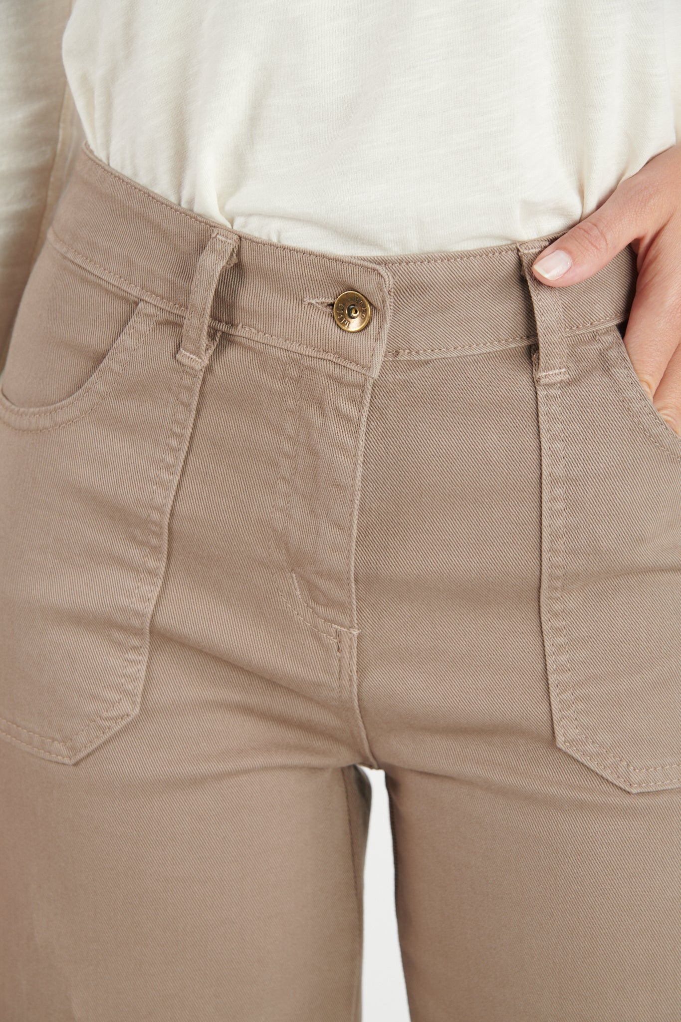 PANTALON ÉVASÉ 7/8 DILAN TAUPE