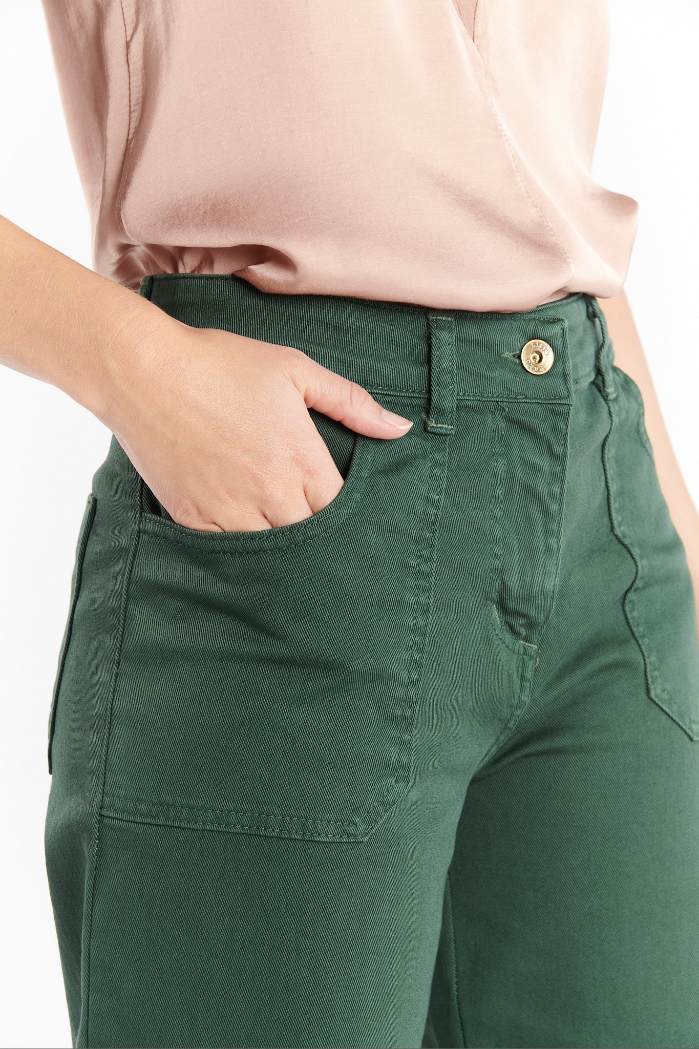 PANTALON ÉVASÉ 7/8 DILAN VERT PIN