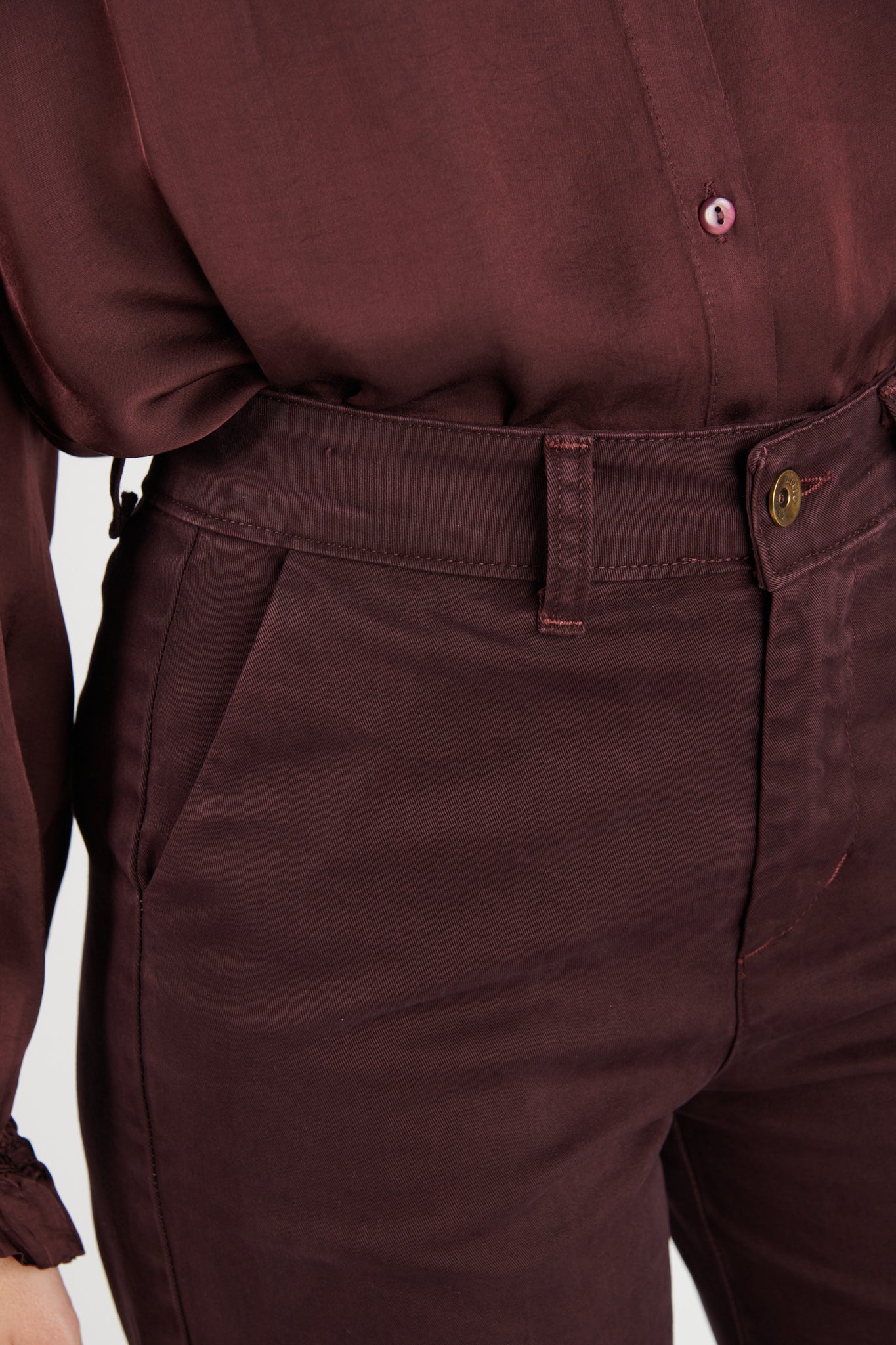 PANTALON LONG ÉVASÉ DION PRUNE