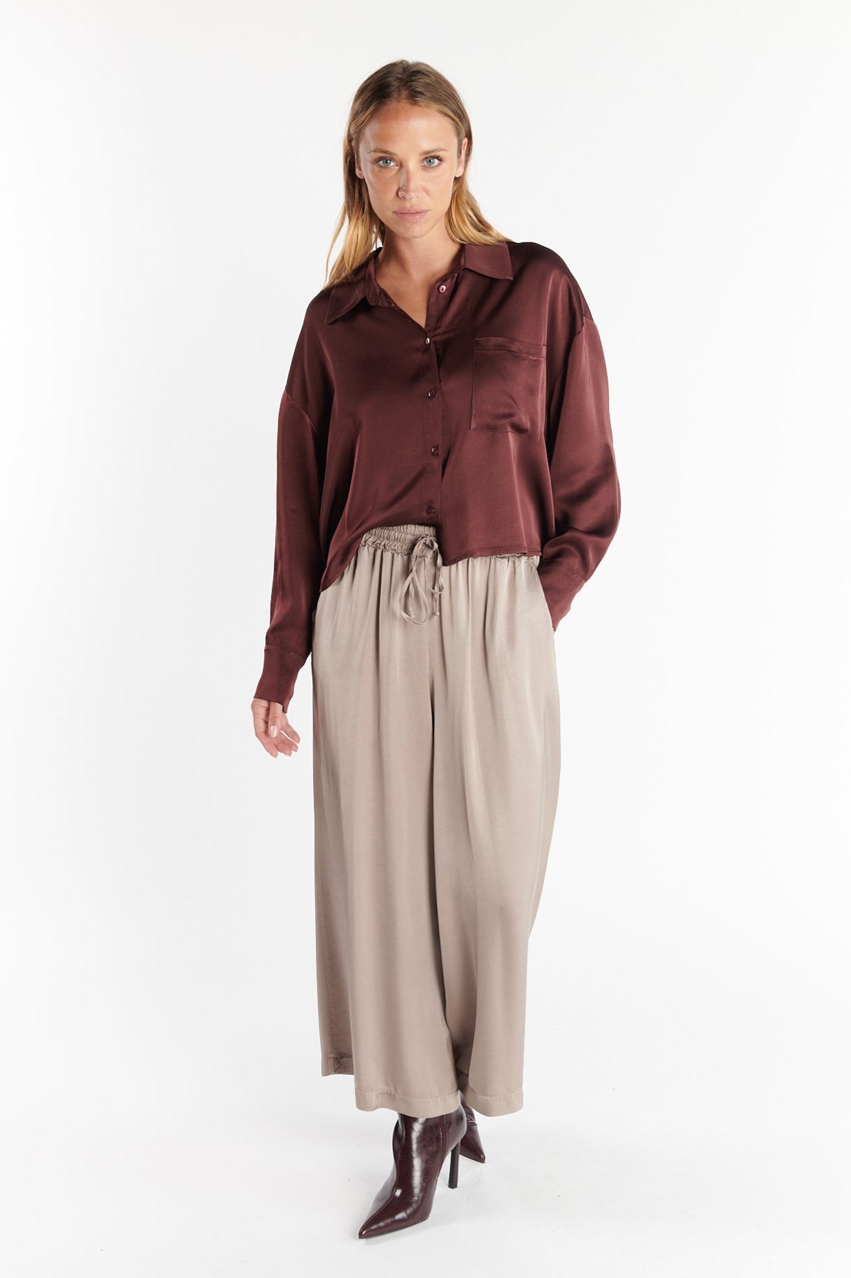 PANTALON AMPLE 7/8 ALIOT TAUPE