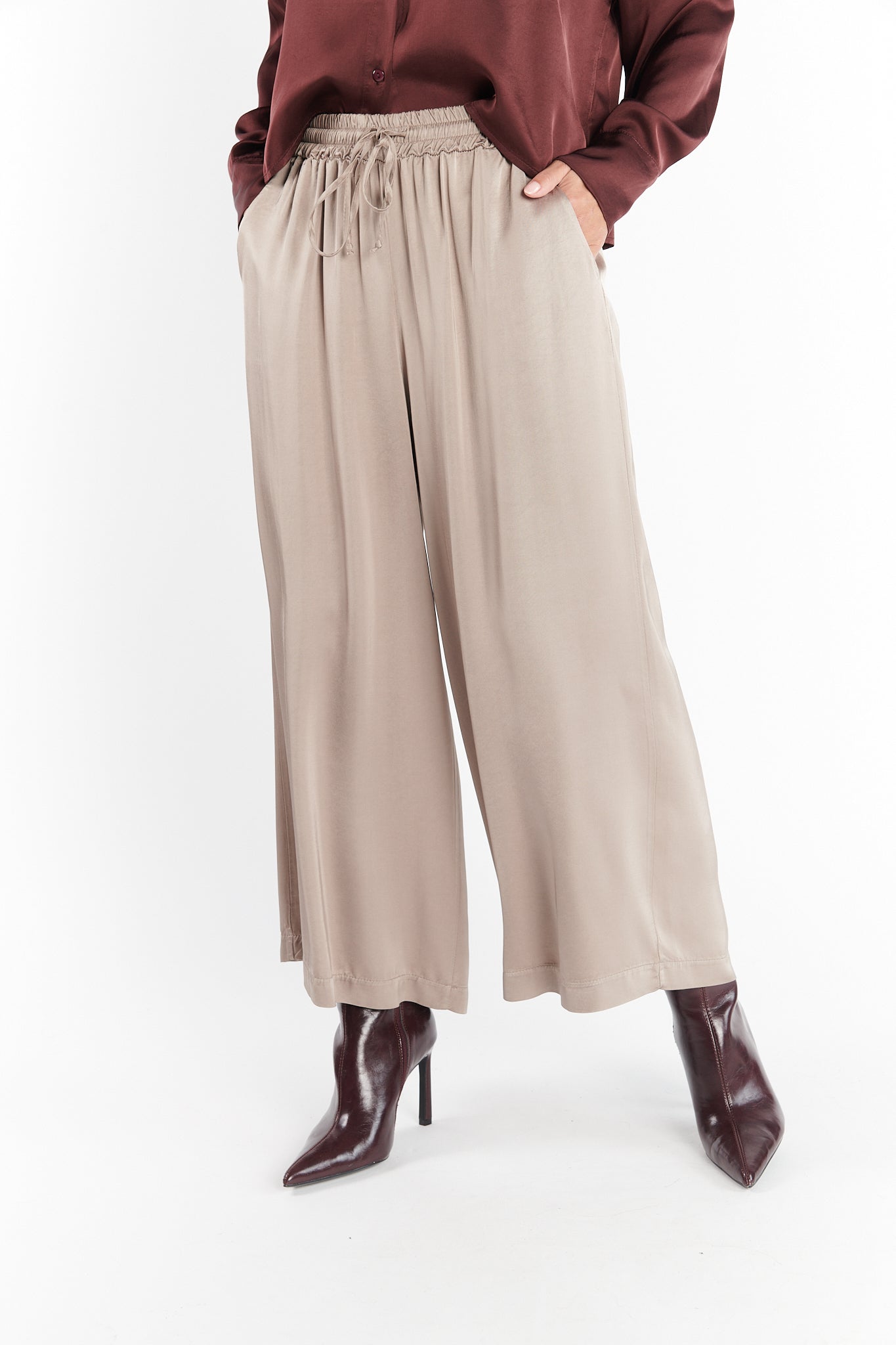 PANTALON AMPLE 7/8 ALIOT TAUPE
