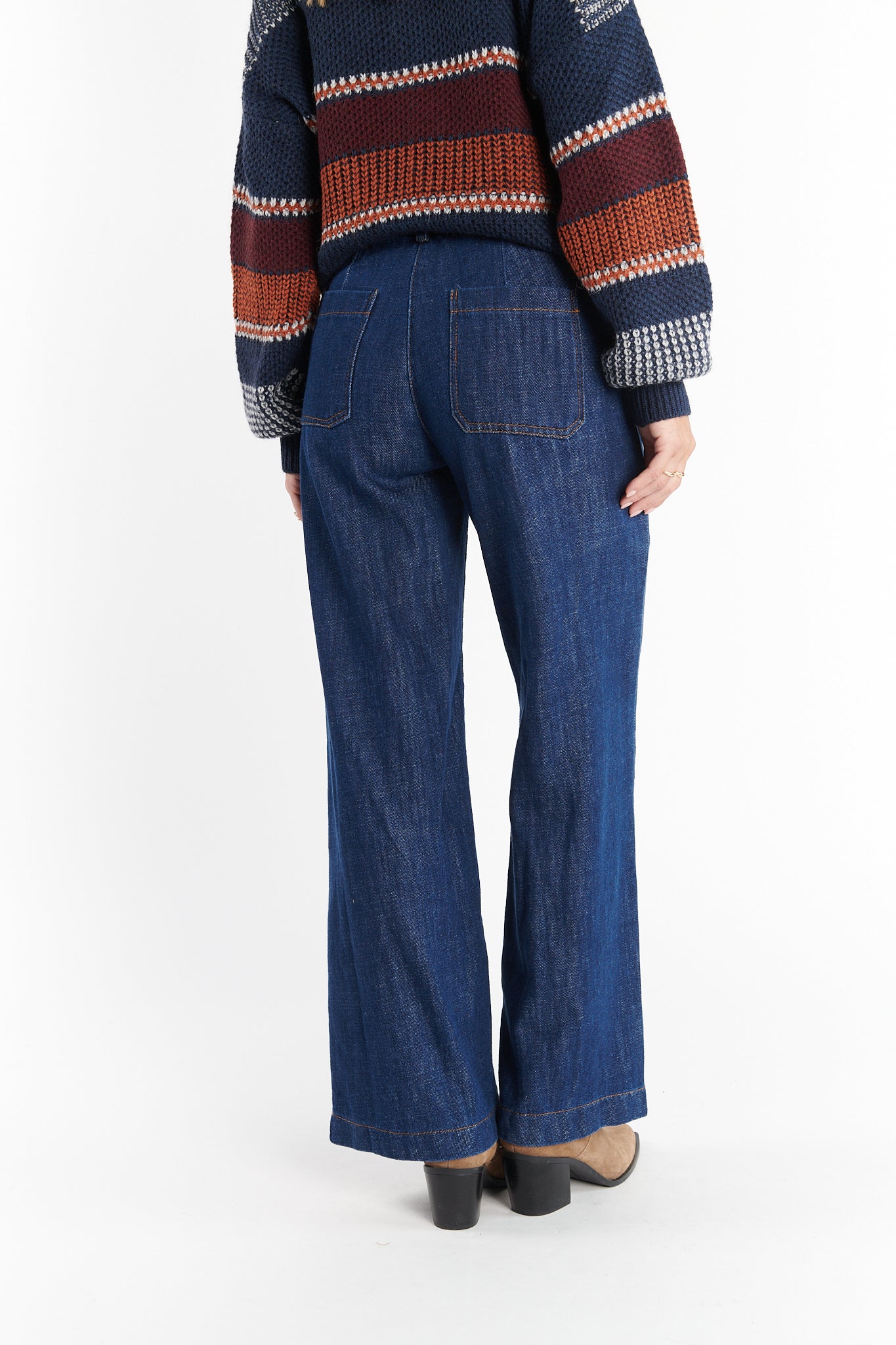 JEAN LARGE CORIN BLEU FONCÉ