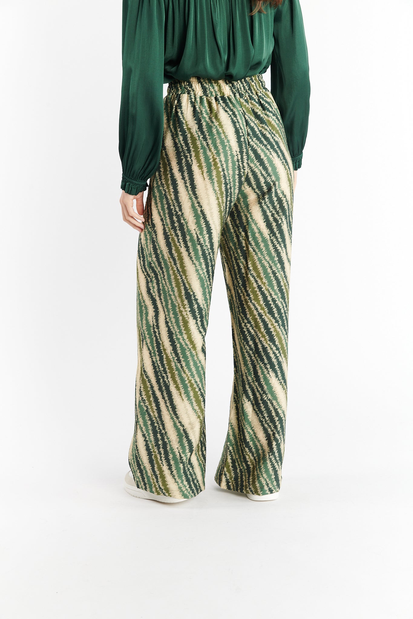 PANTALON FLUIDE DONELL IMPRIMÉ VERT ELECTRO