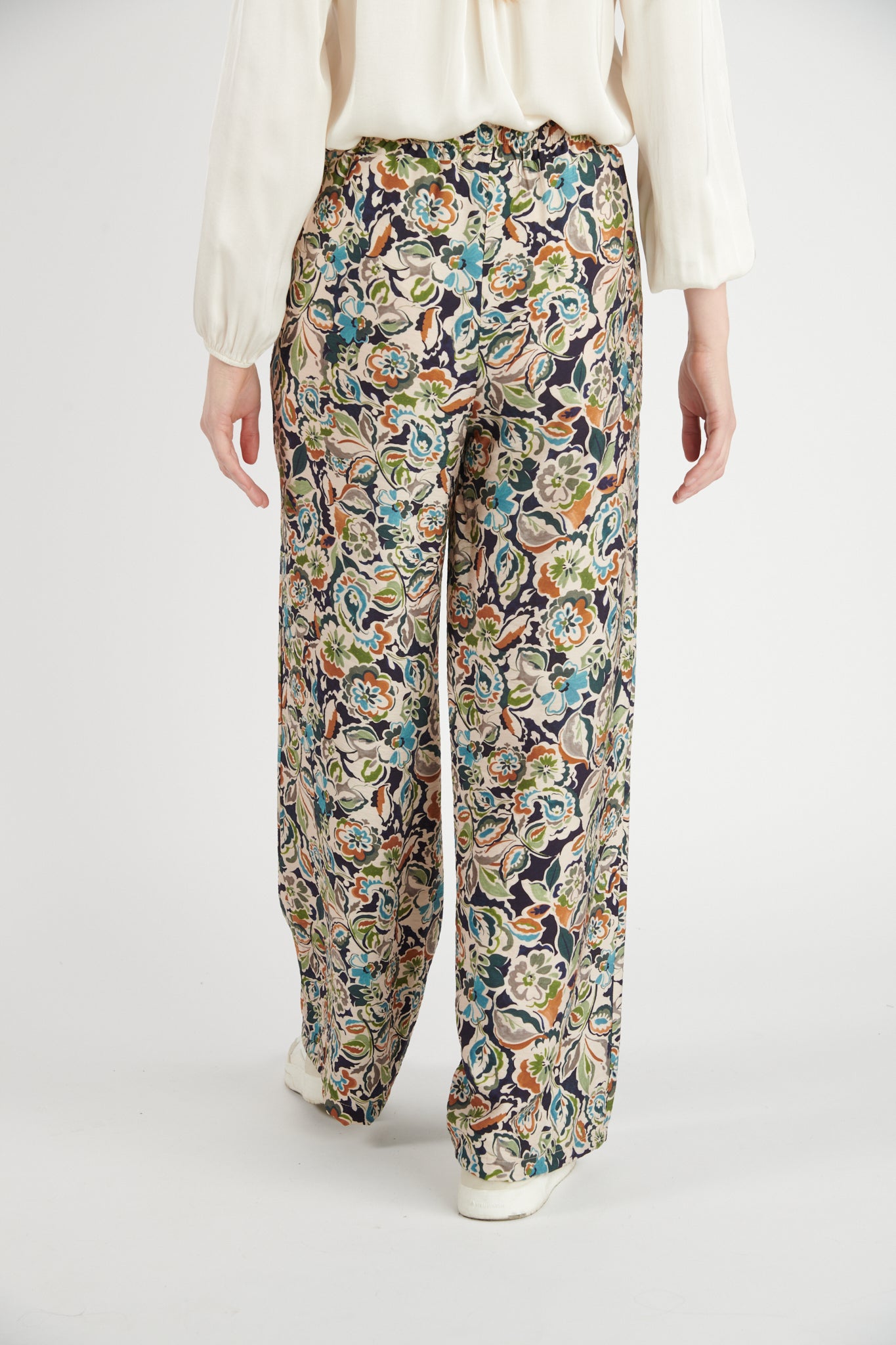 PANTALON FLUIDE DONIS IMPRIMÉE MARINE FLOWER