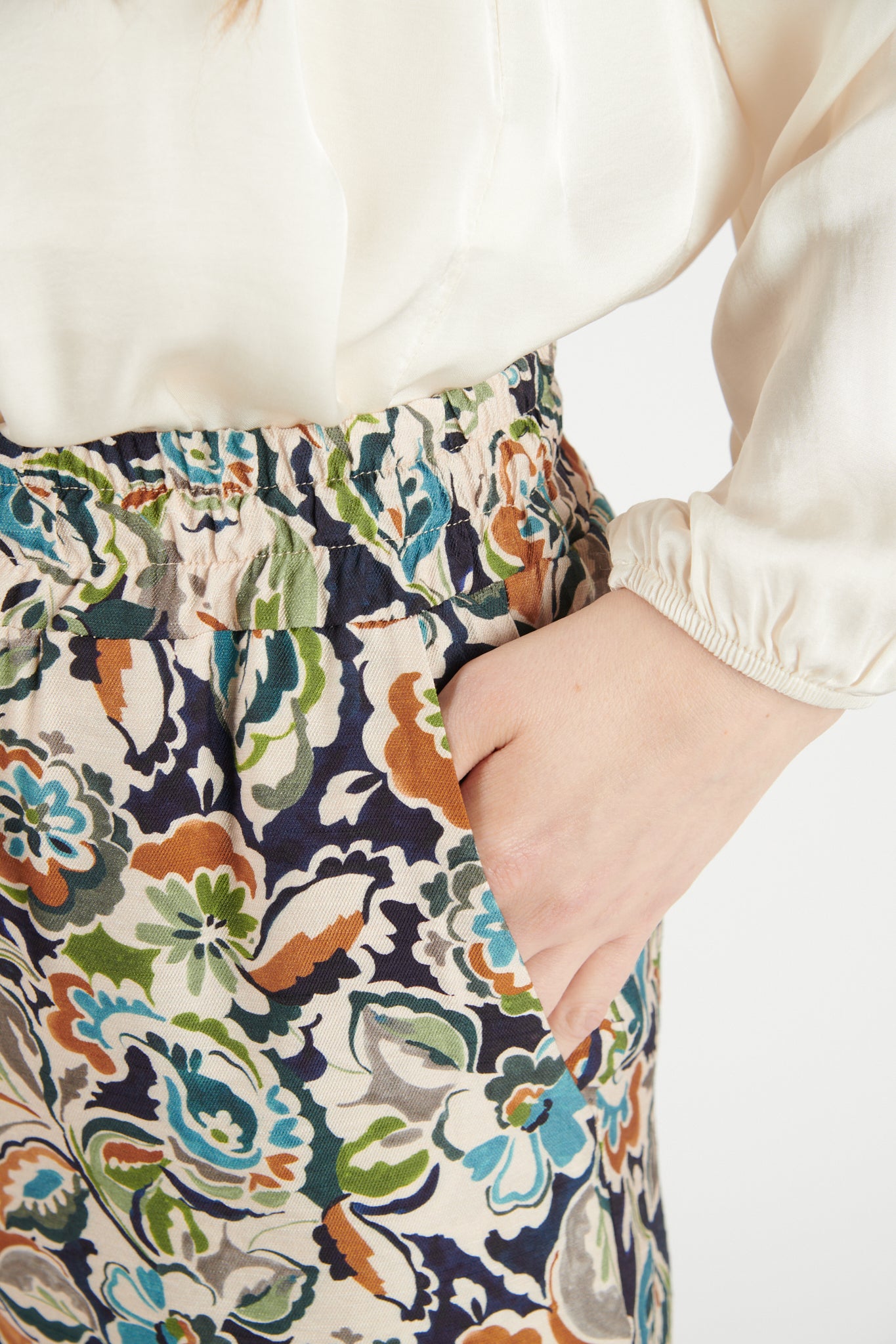 PANTALON FLUIDE DONIS IMPRIMÉE MARINE FLOWER
