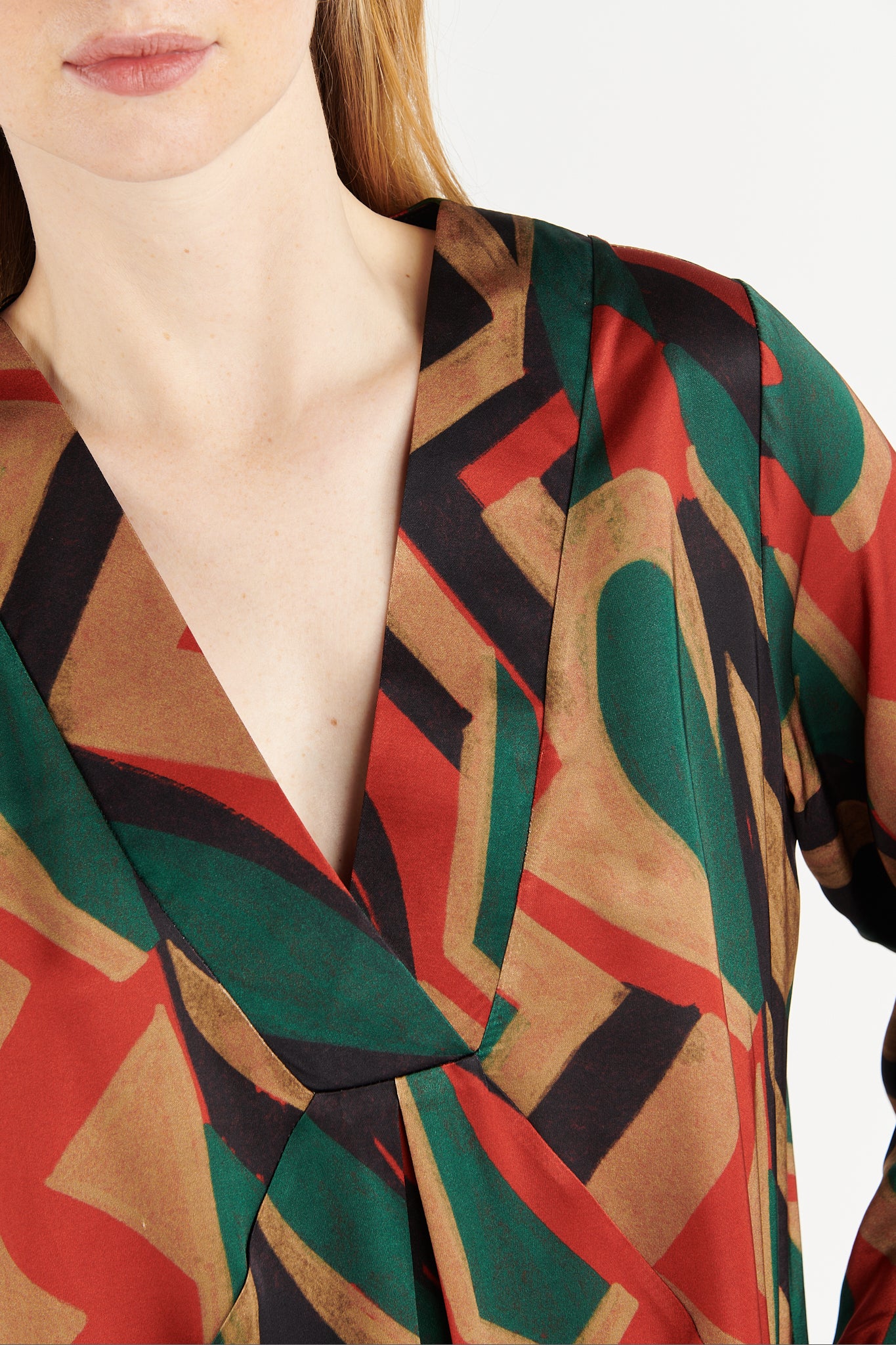 ROBE COURTE IMPRIMÉE GEO VERT GRENADE BUGRA