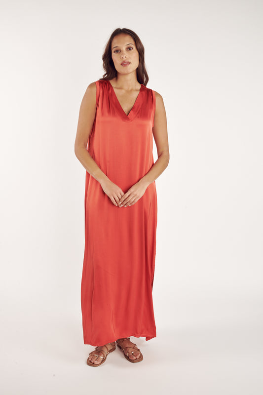 ROBE LONGUE CARMINE CORAIL