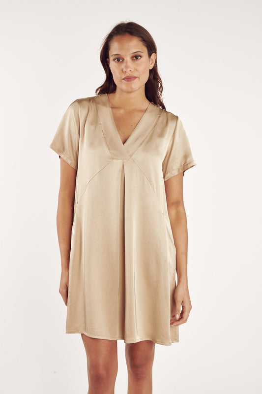 ROBE COURTE CRISTIANO SABLE