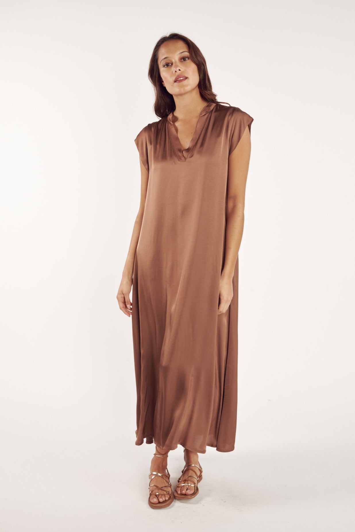 ROBE LONGUE ARLÈNE CAPPUCCINO