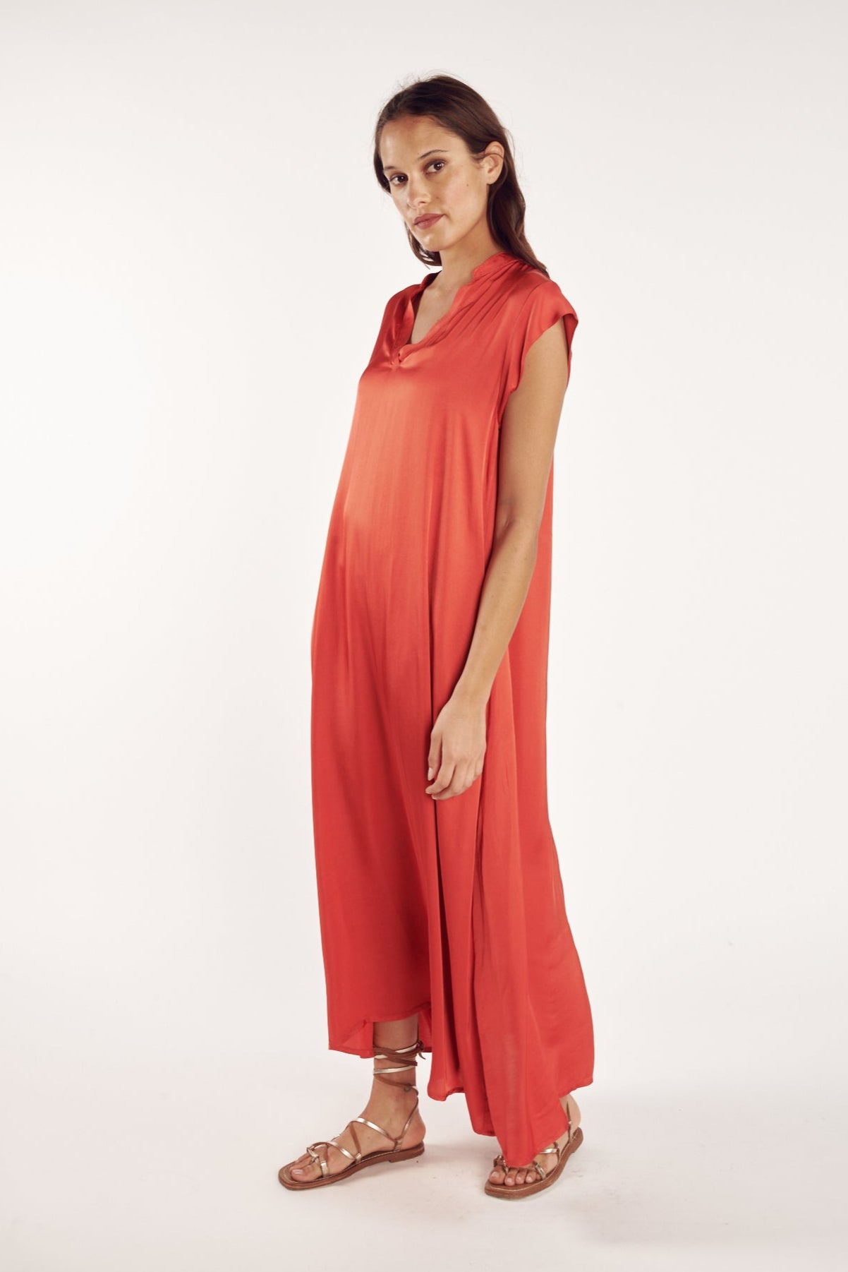 ROBE LONGUE ARLÈNE CORAIL