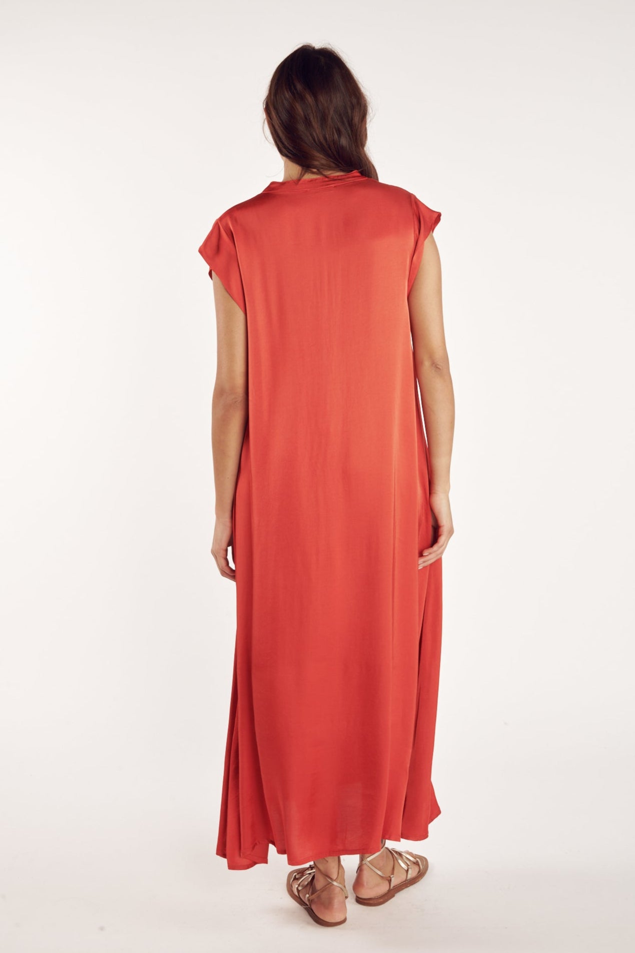 ROBE LONGUE ARLÈNE CORAIL