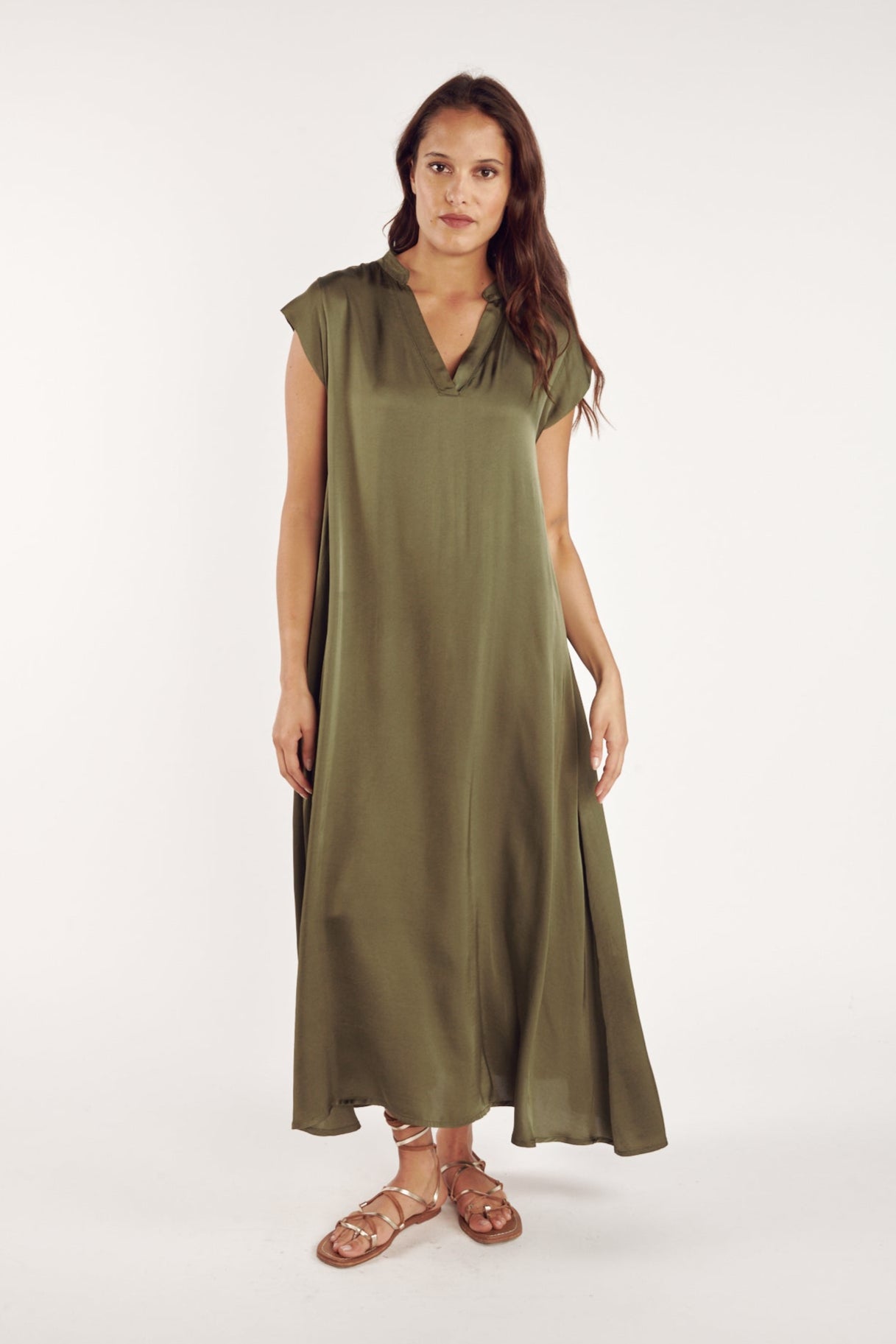 ROBE LONGUE ARLÈNE KAKI