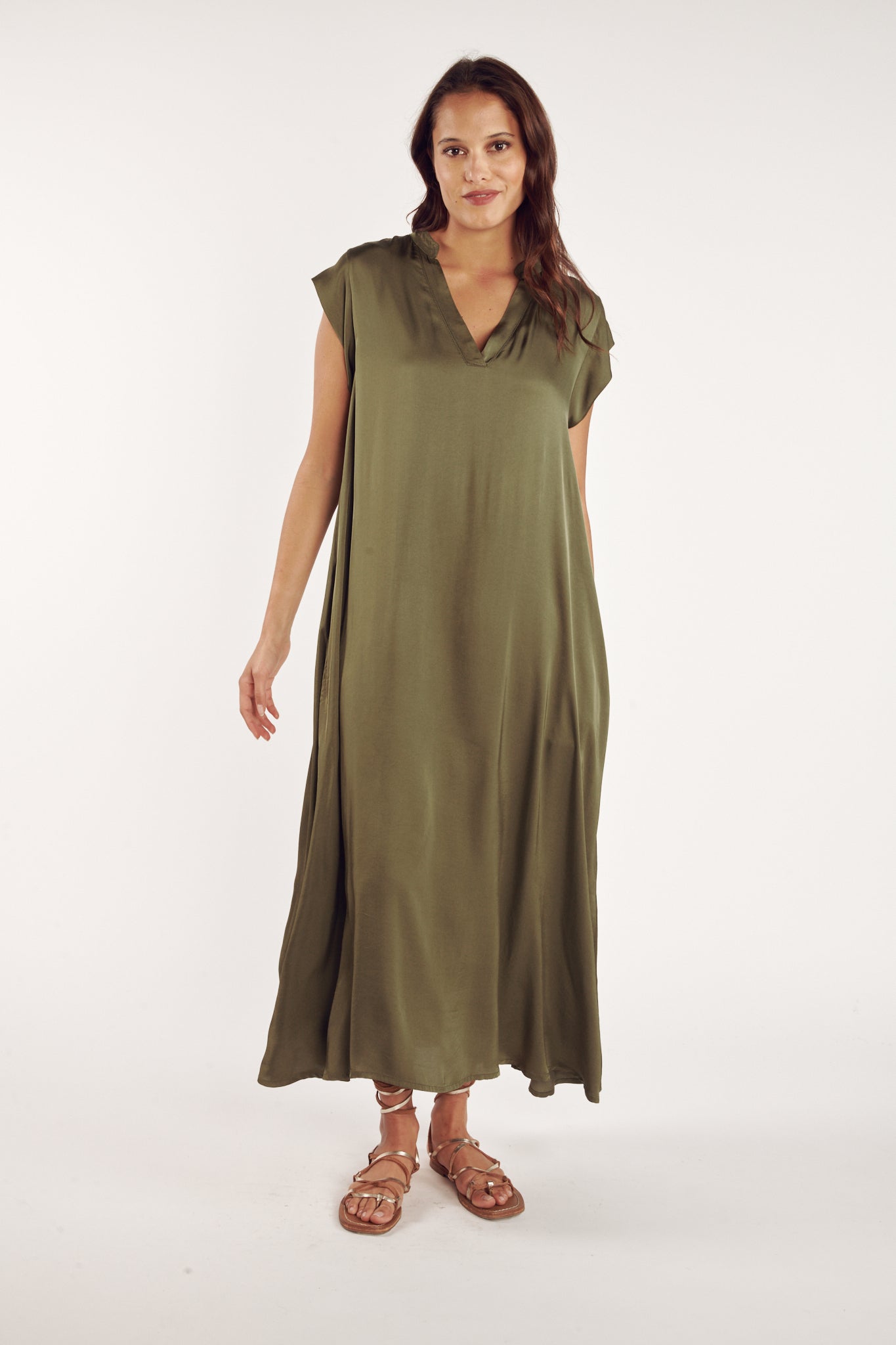 ROBE LONGUE ARLÈNE KAKI