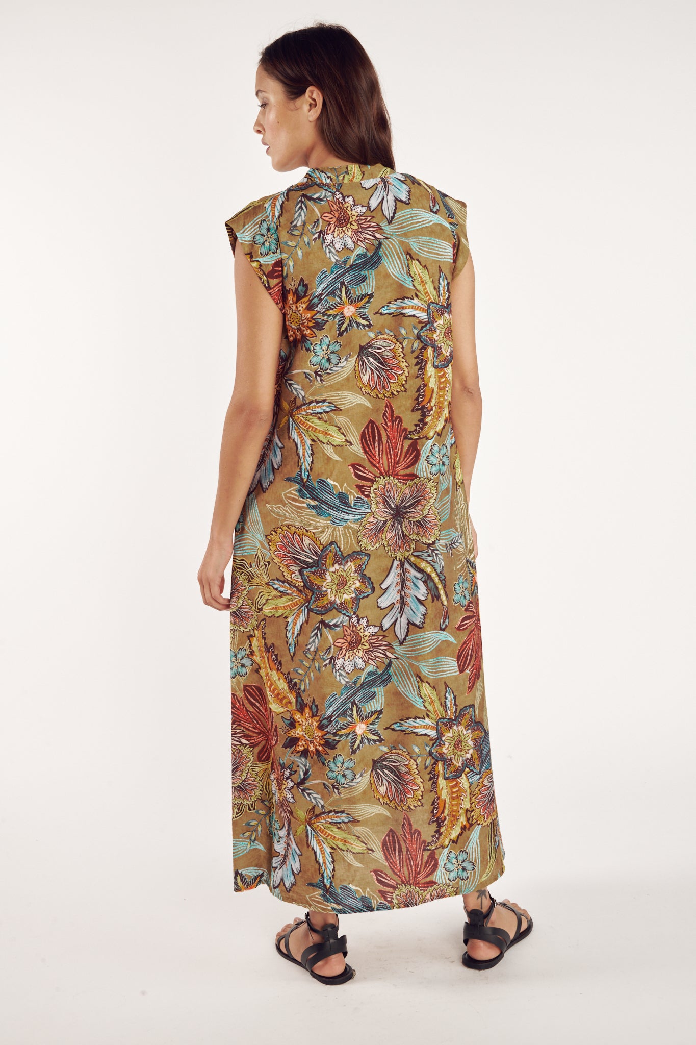 CATALINA LONG DRESS TOBACCO FLOWER