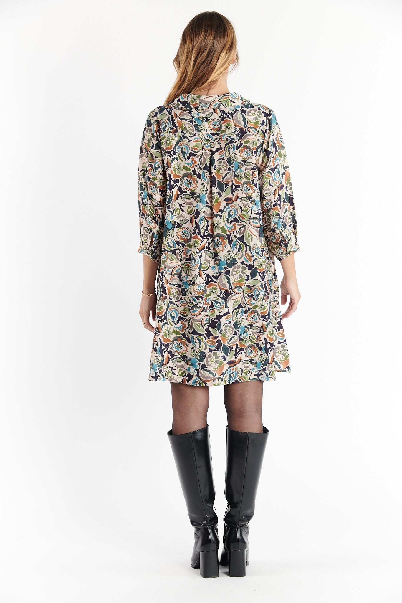 ROBE COURTE DERYA IMPRIMÉ MARINE FLOWER