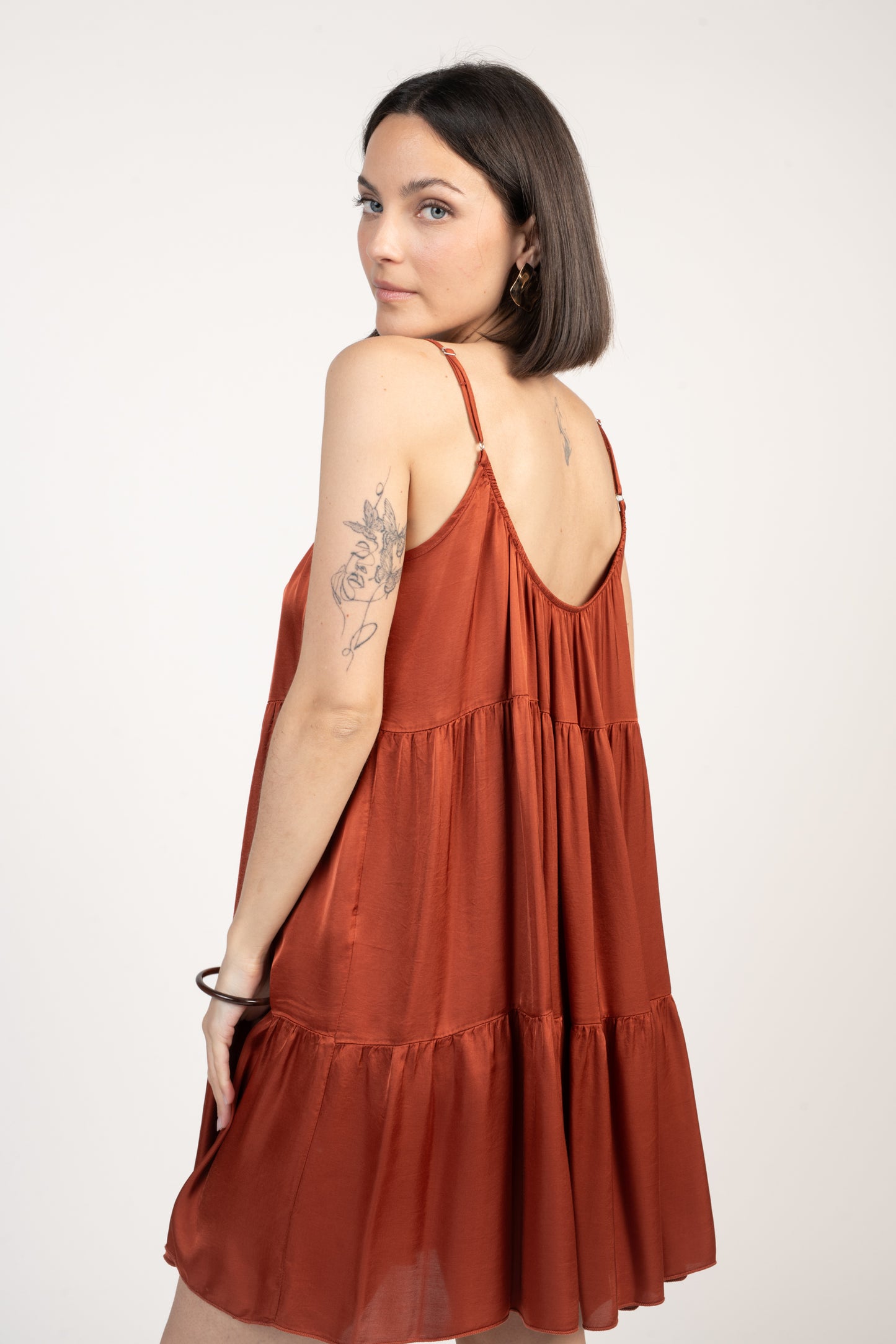 ROBE COURTE À VOLANTS FLORIAN PAPRIKA