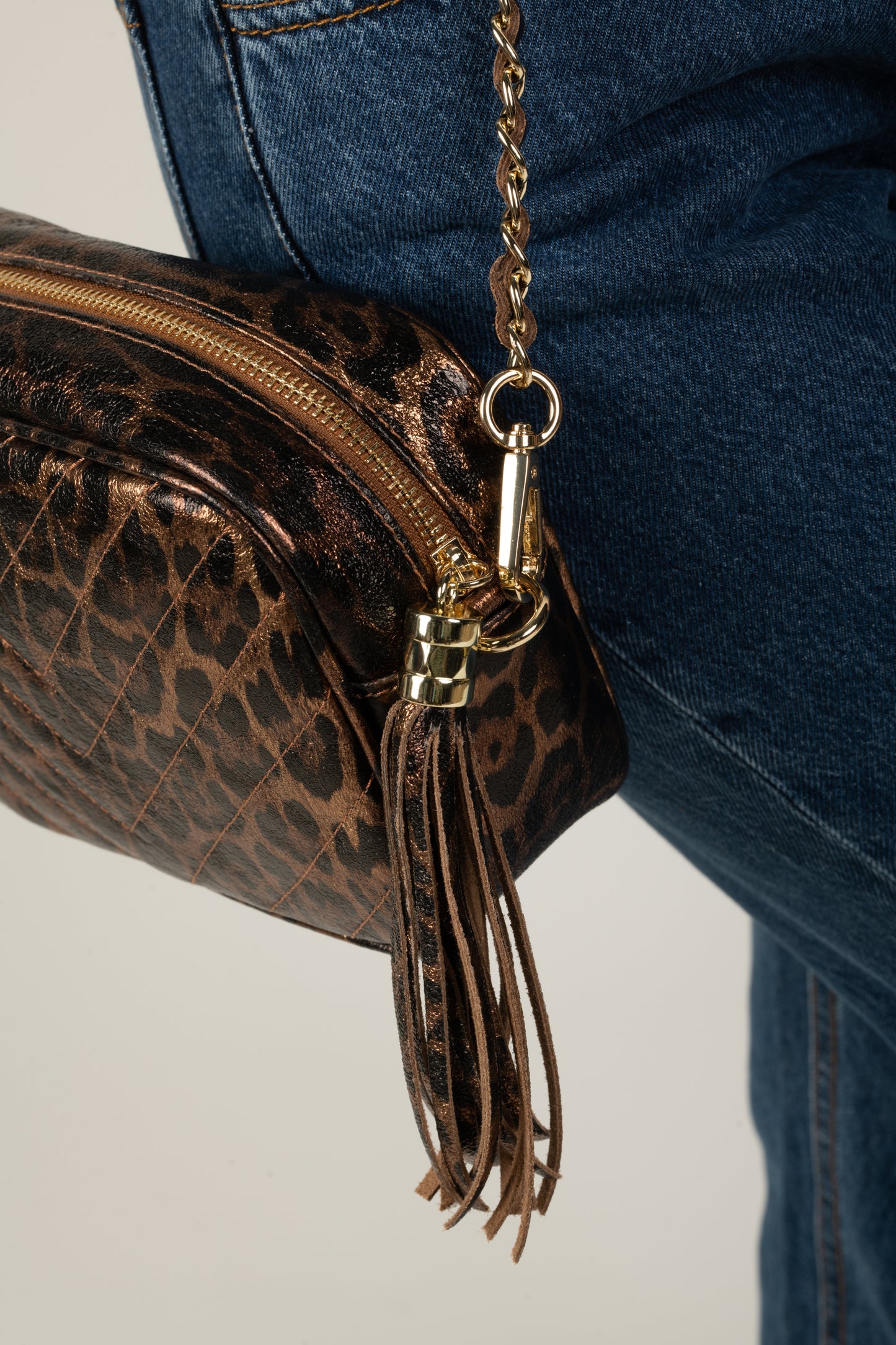 SMALL QUILTED CHICAGO LEOPARD BAG