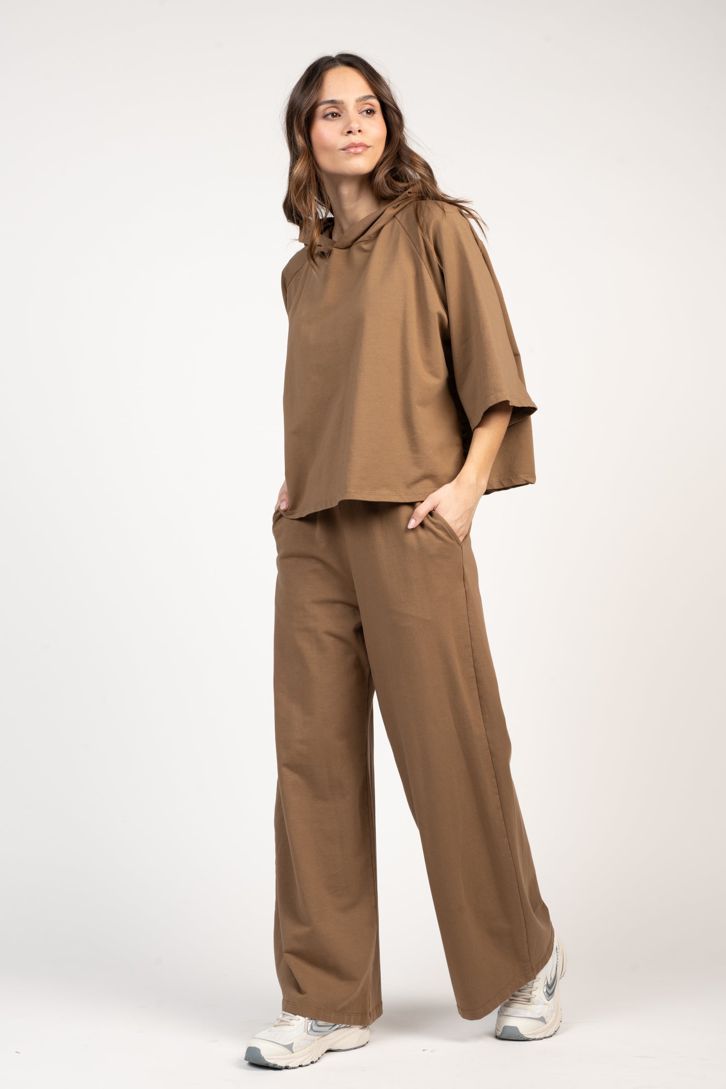 SWEAT À CAPUCHE ÉNORA MARRON