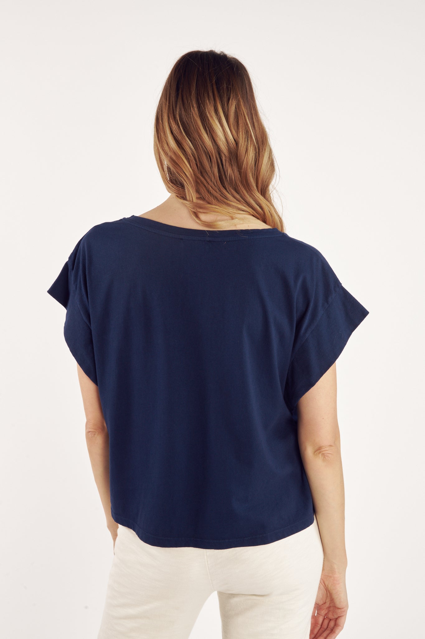 CARINA ORGANIC COTTON TOP NAVY