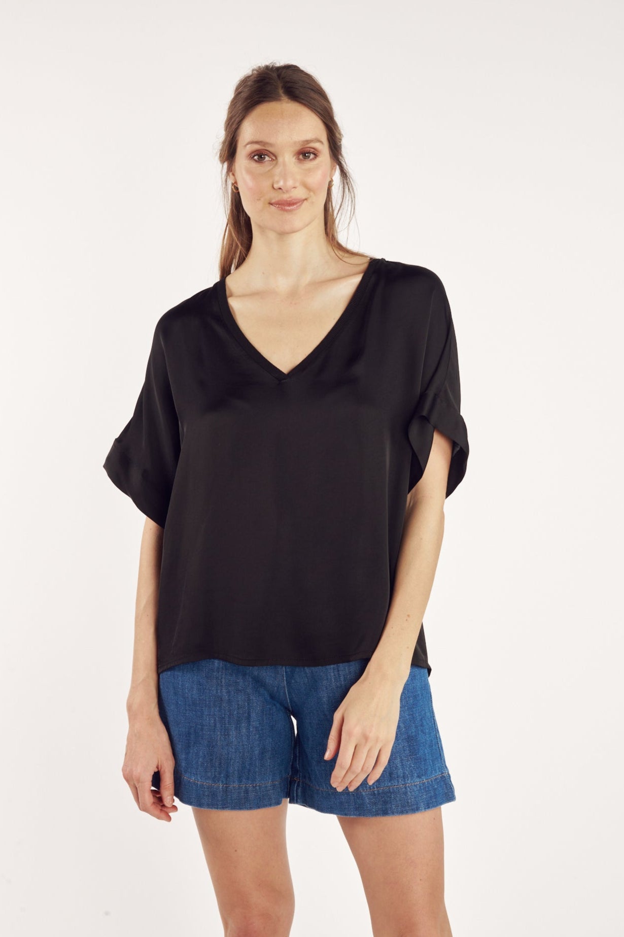 TOP SATINÉE CLOUD NOIR