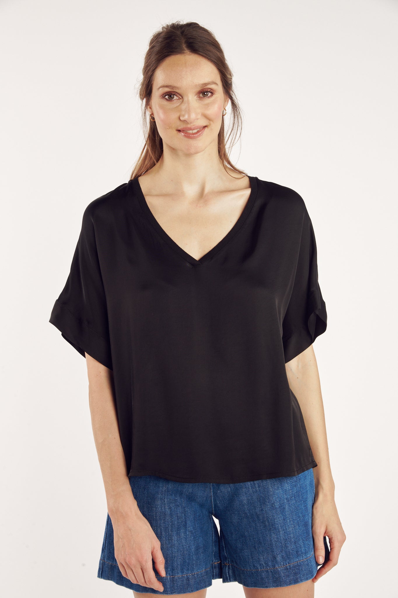 TOP SATINÉE CLOUD NOIR