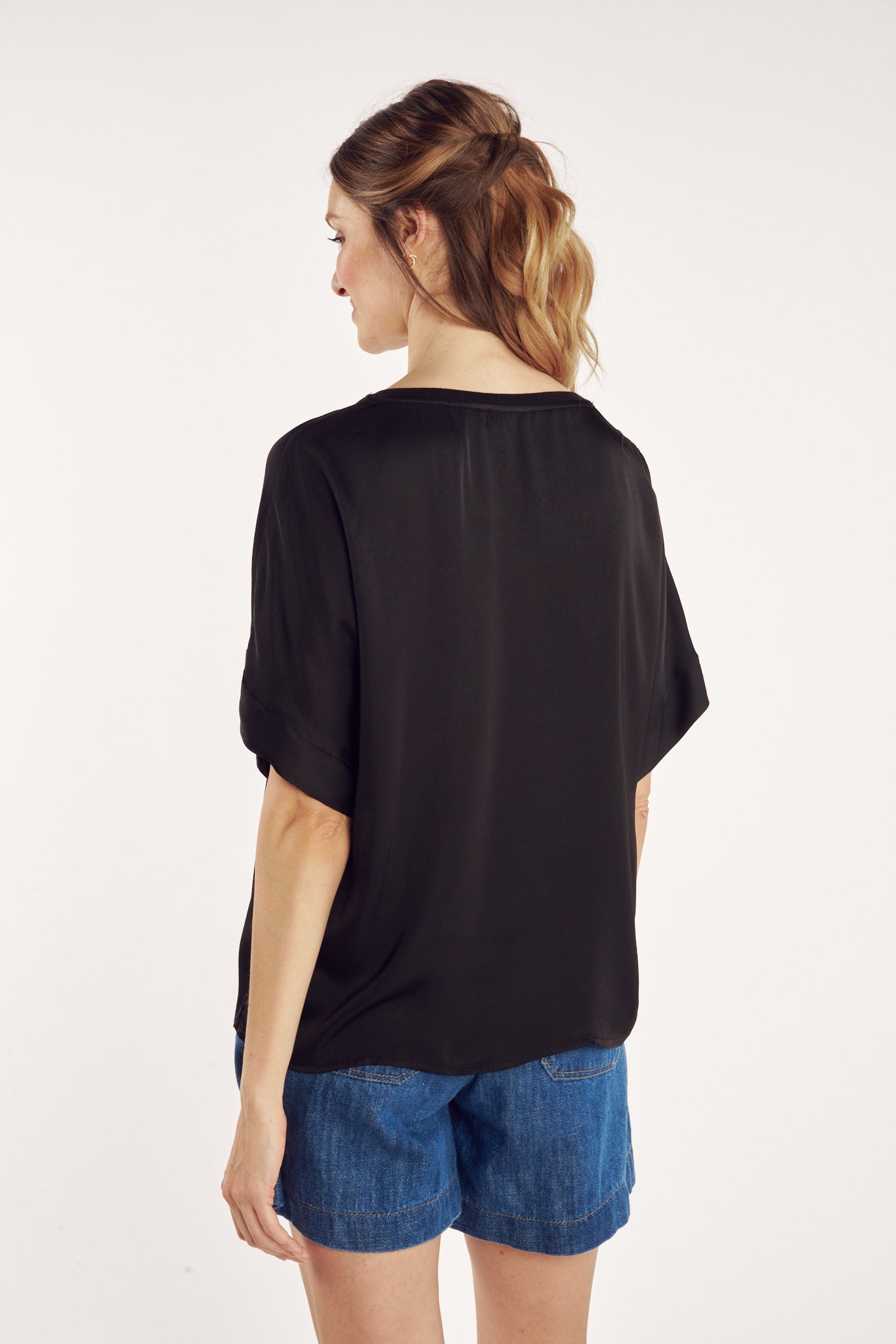 TOP SATINÉE CLOUD NOIR