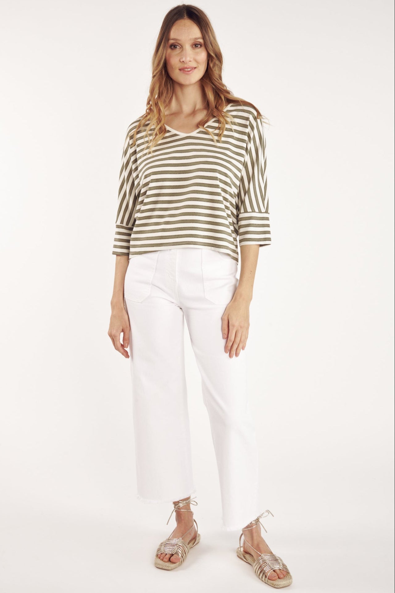 TOP OVER STRIPED CLARY KHAKI