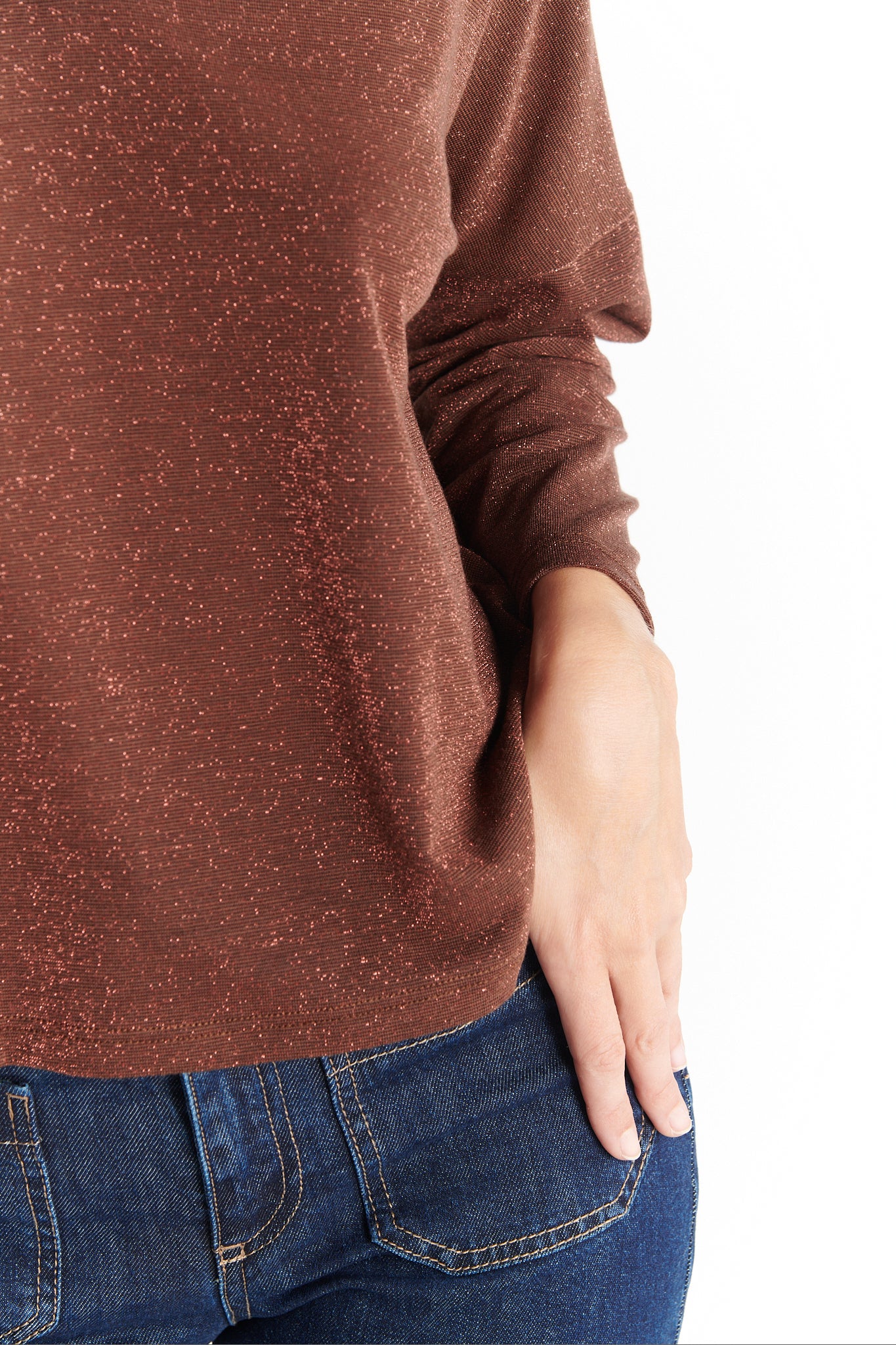 TOP AMPLE LUREX DAMIS CAPPUCCINO