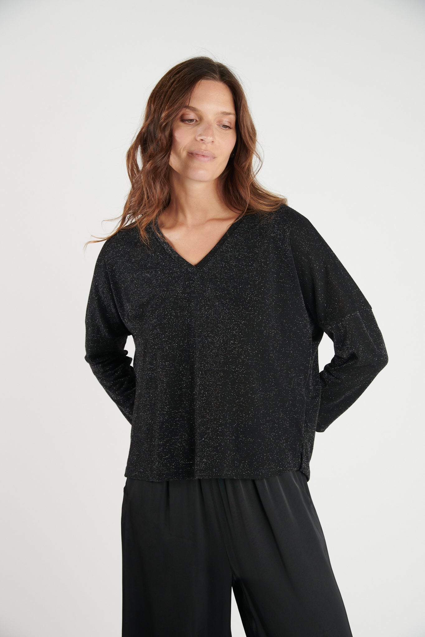 TOP AMPLE LUREX DAMIS NOIR