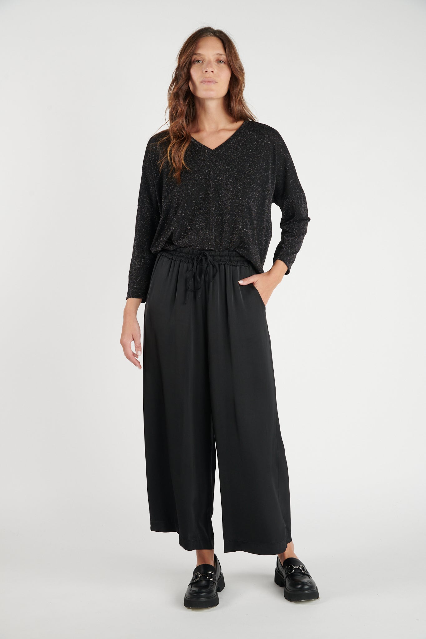 PANTALON AMPLE 7/8 ALIOT NOIR