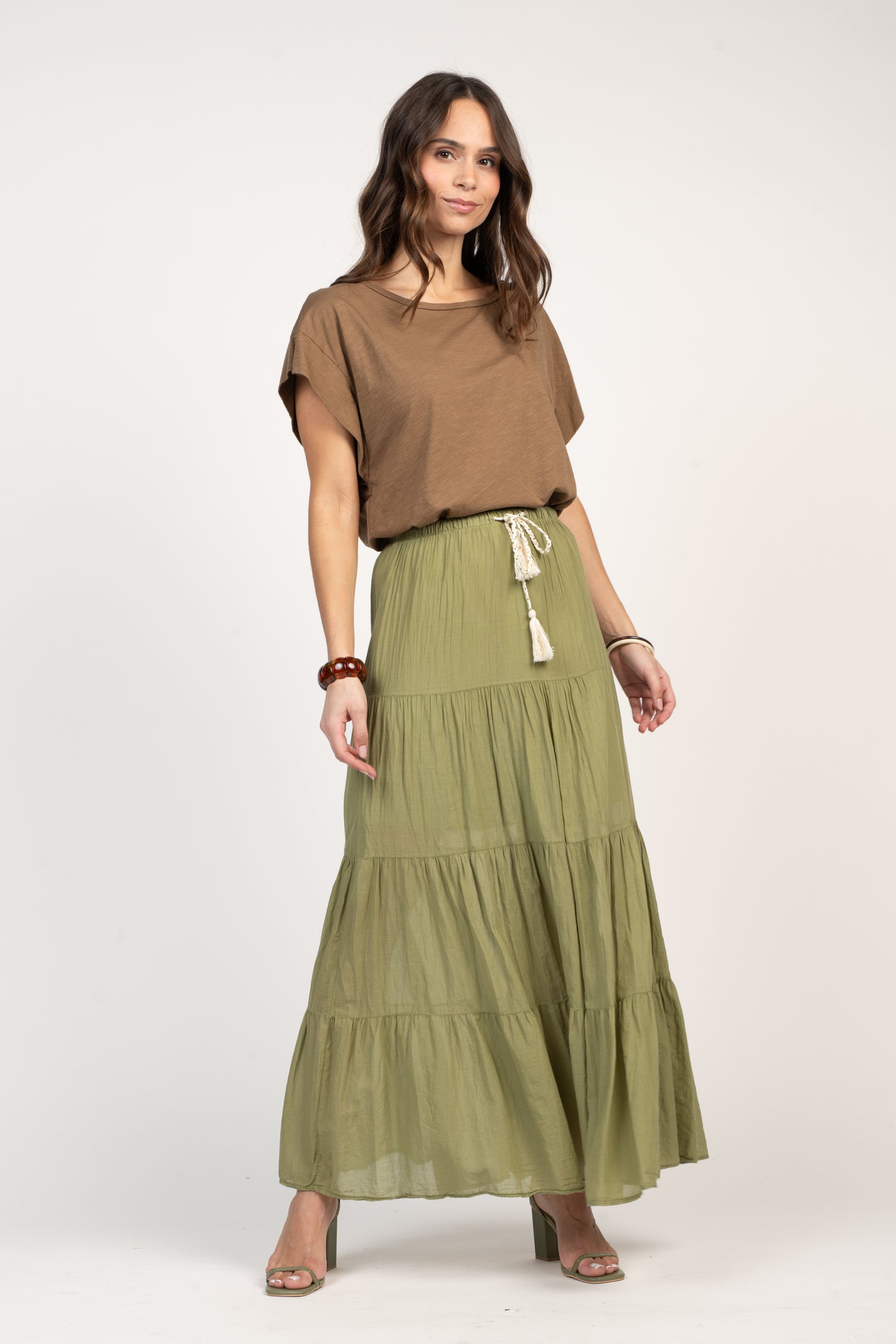T-SHIRT AMPLE COTON MODAL ÉLÉNA MARRON