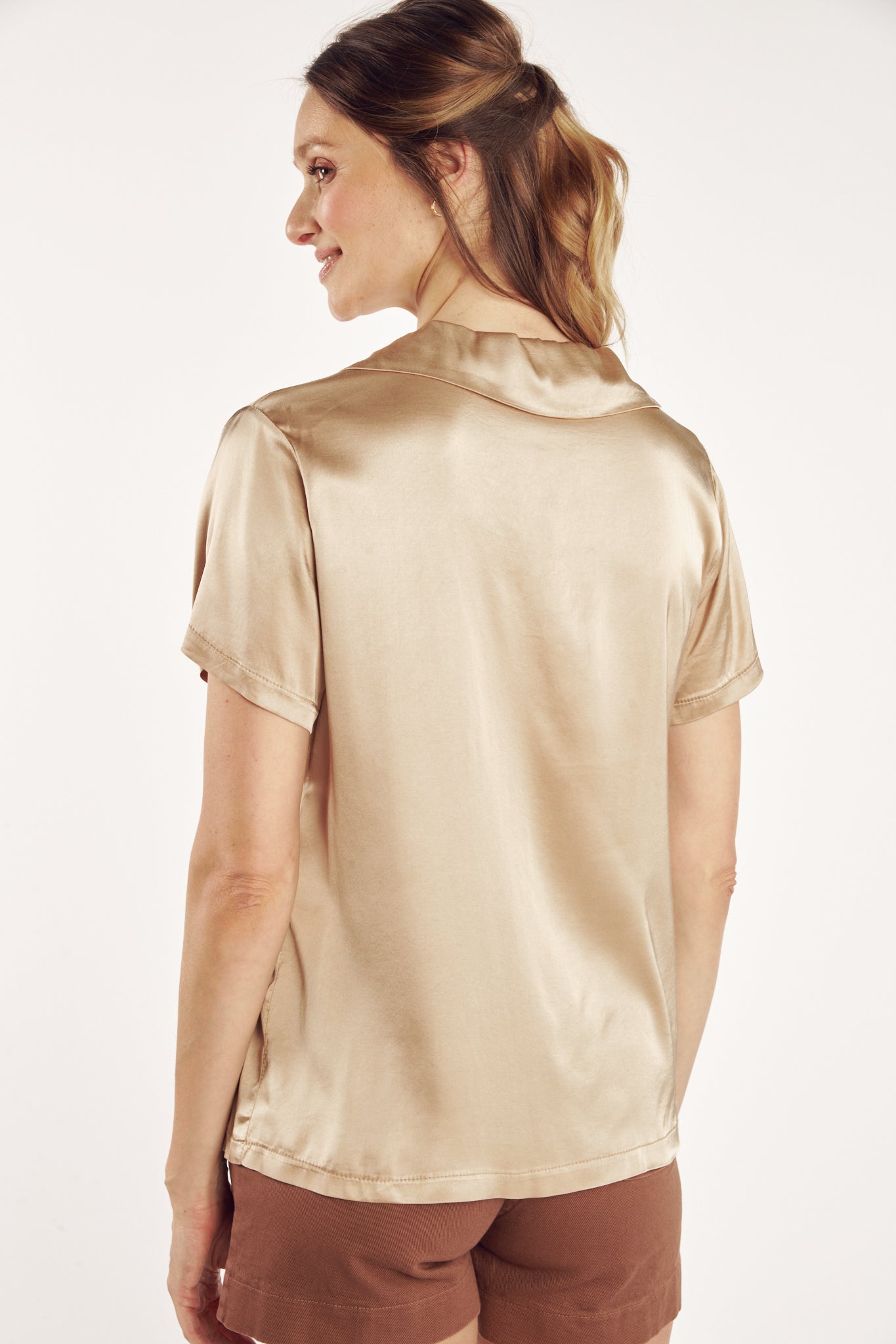 T-SHIRT COL POLO CASSANDRA SABLE