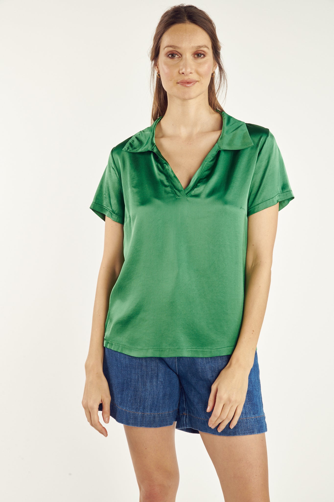 T-SHIRT COL POLO CASSANDRA VERT