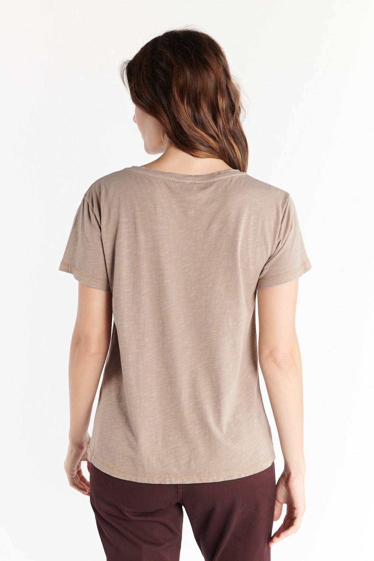 T-SHIRT ANDRE COTON MODAL TAUPE