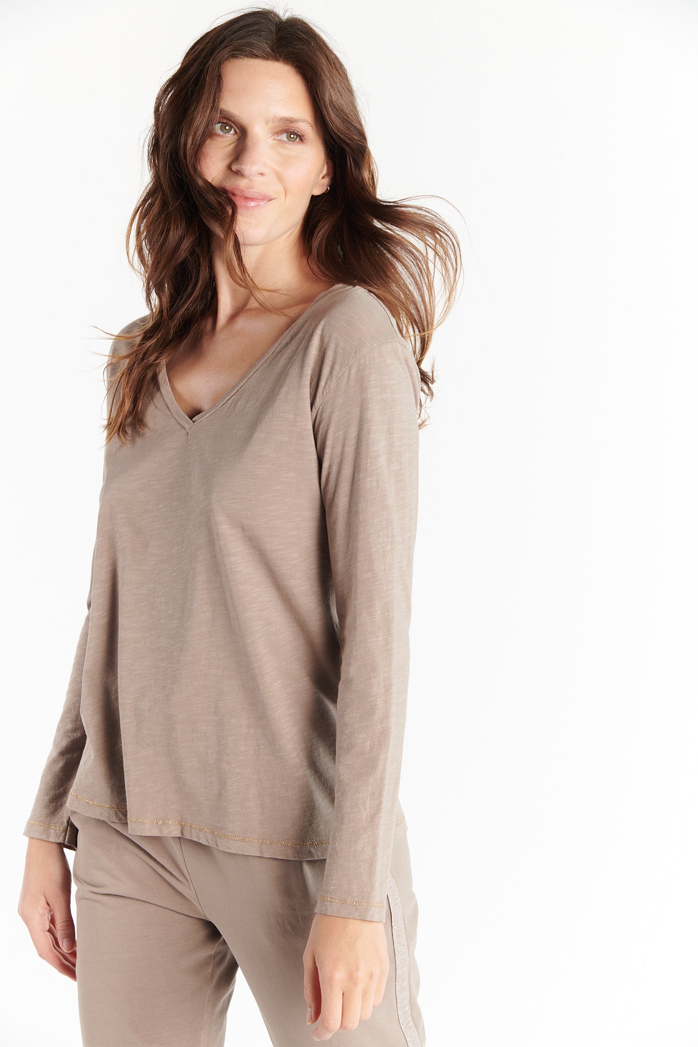 T-SHIRT DARNELL COTON MODAL TAUPE
