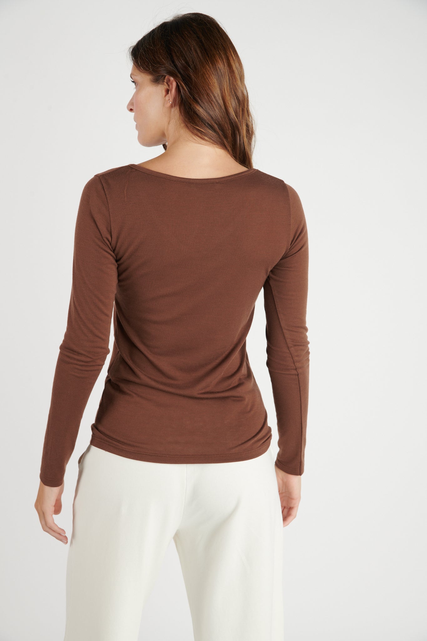 T-SHIRT COL V DRISSIA CHATAIGNE