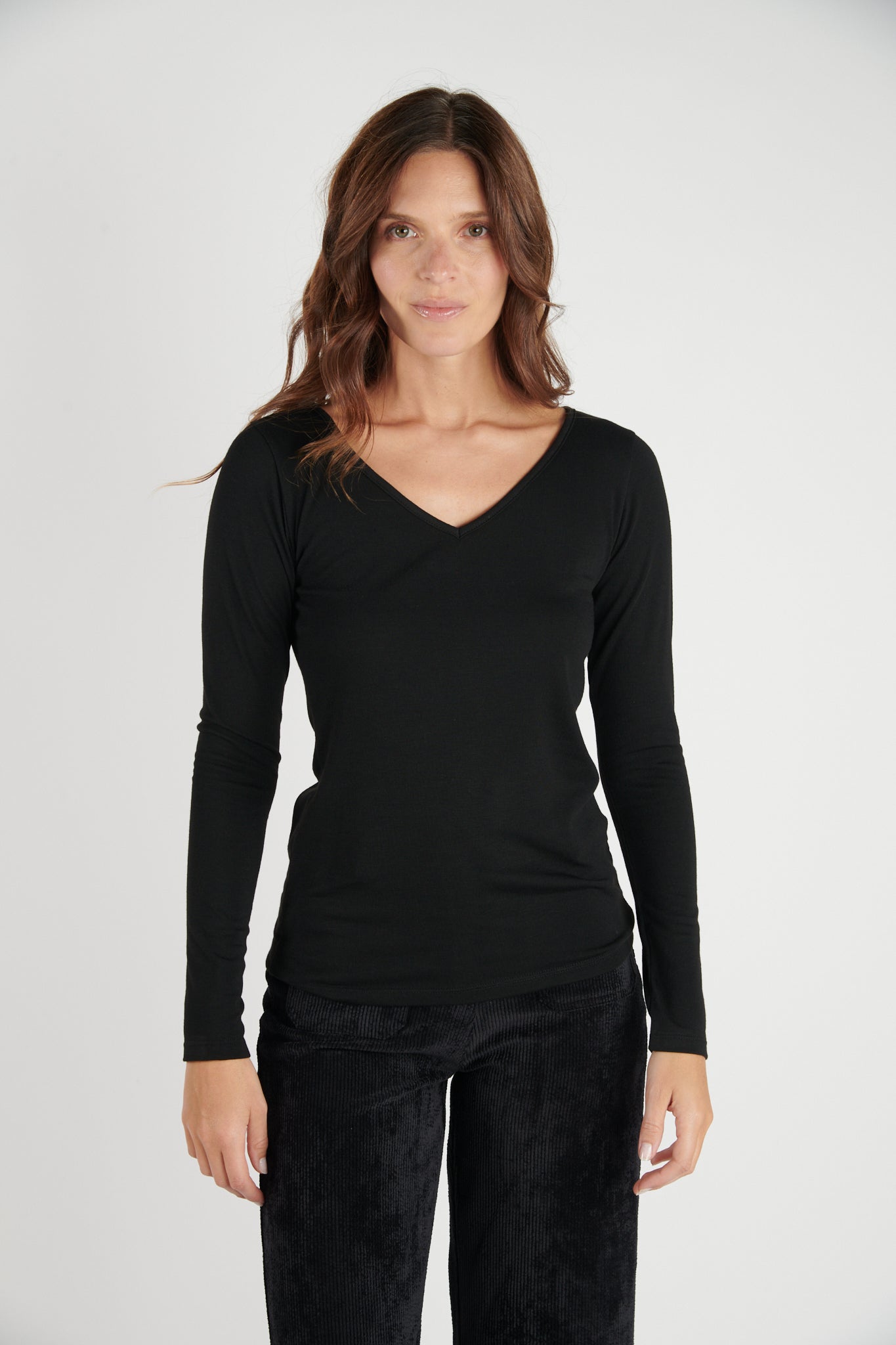 T-SHIRT COL V DRISSIA NOIR