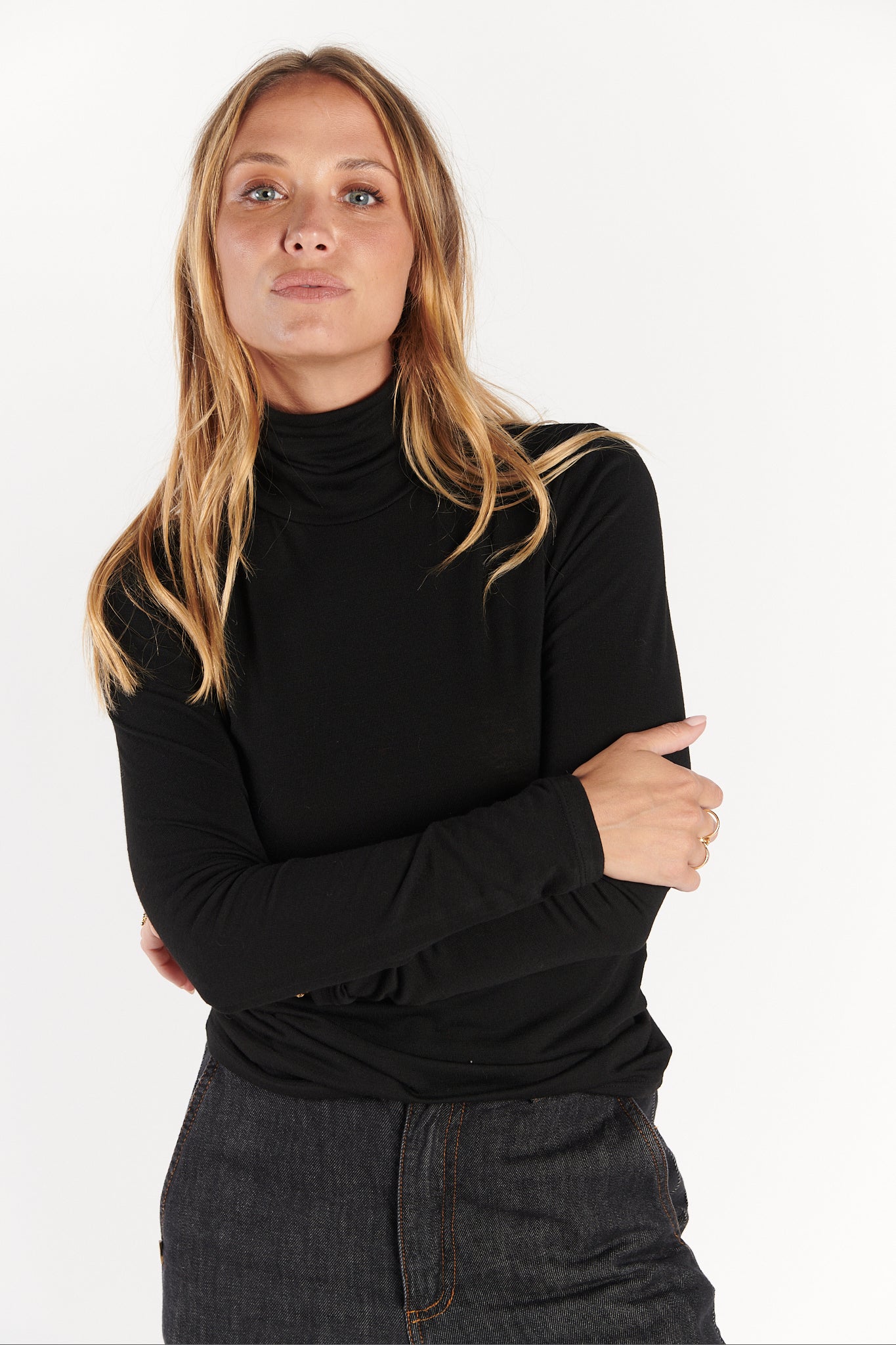 TOP COL ROULÉ DALIS NOIR