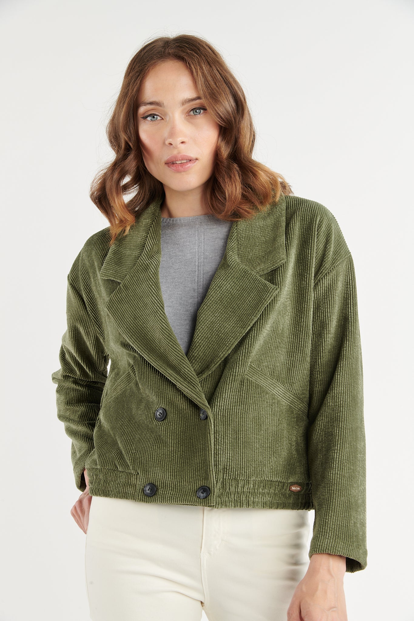 VESTE VELOURS BLOOM KAKI