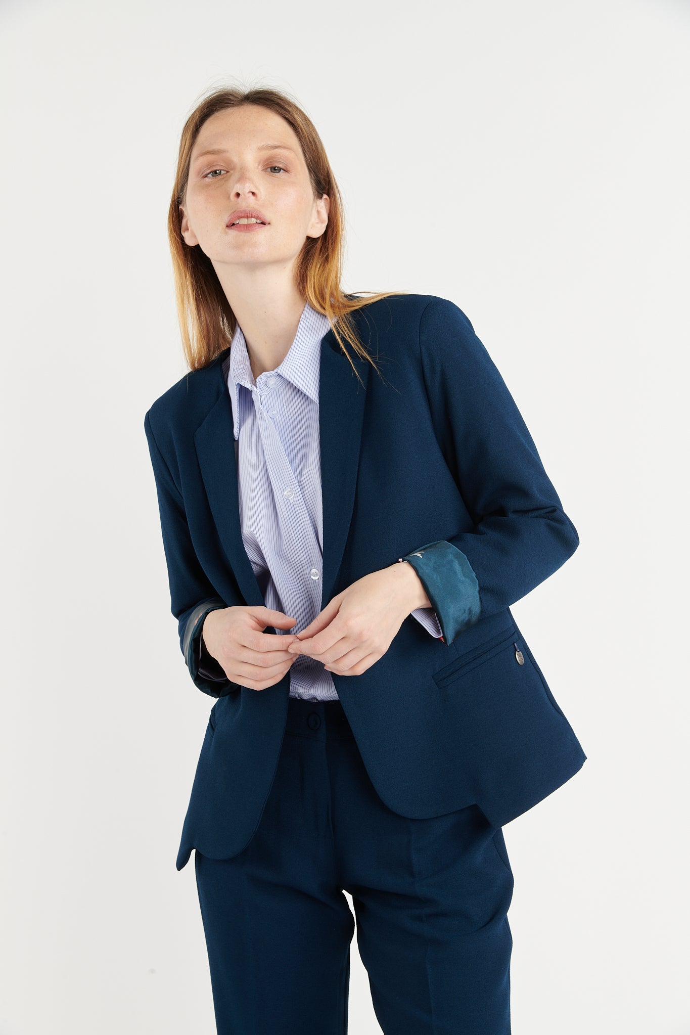 BLAZER CINTRÉ ARIANE PÉTROLE