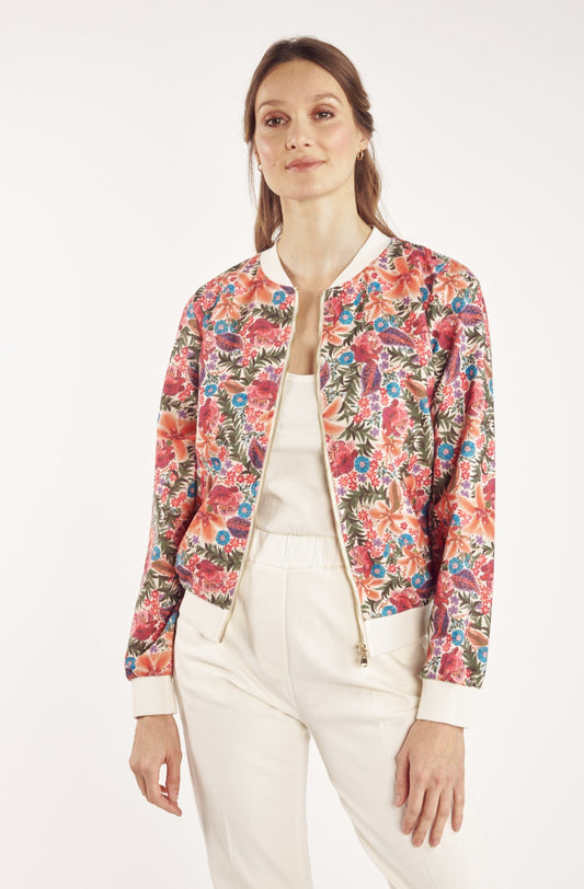 VESTE ZIPPER CÉLESTINE IMPRIMÉ TROPICAL